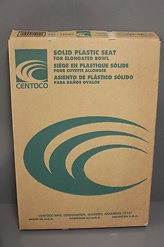 Centoco Solid Plastic Toilet Seat for Elongated Bowl - White - 1600 - New - Image 5