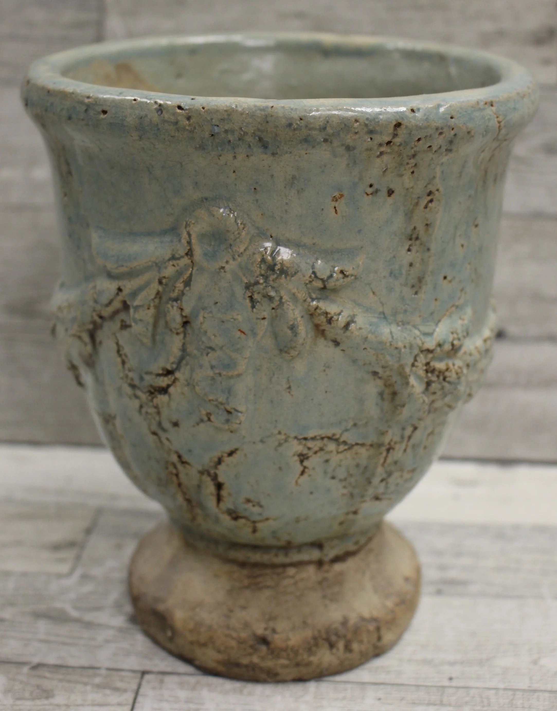 Ceramic Flower Pot - 7 3/4" tall - Used - Image 2