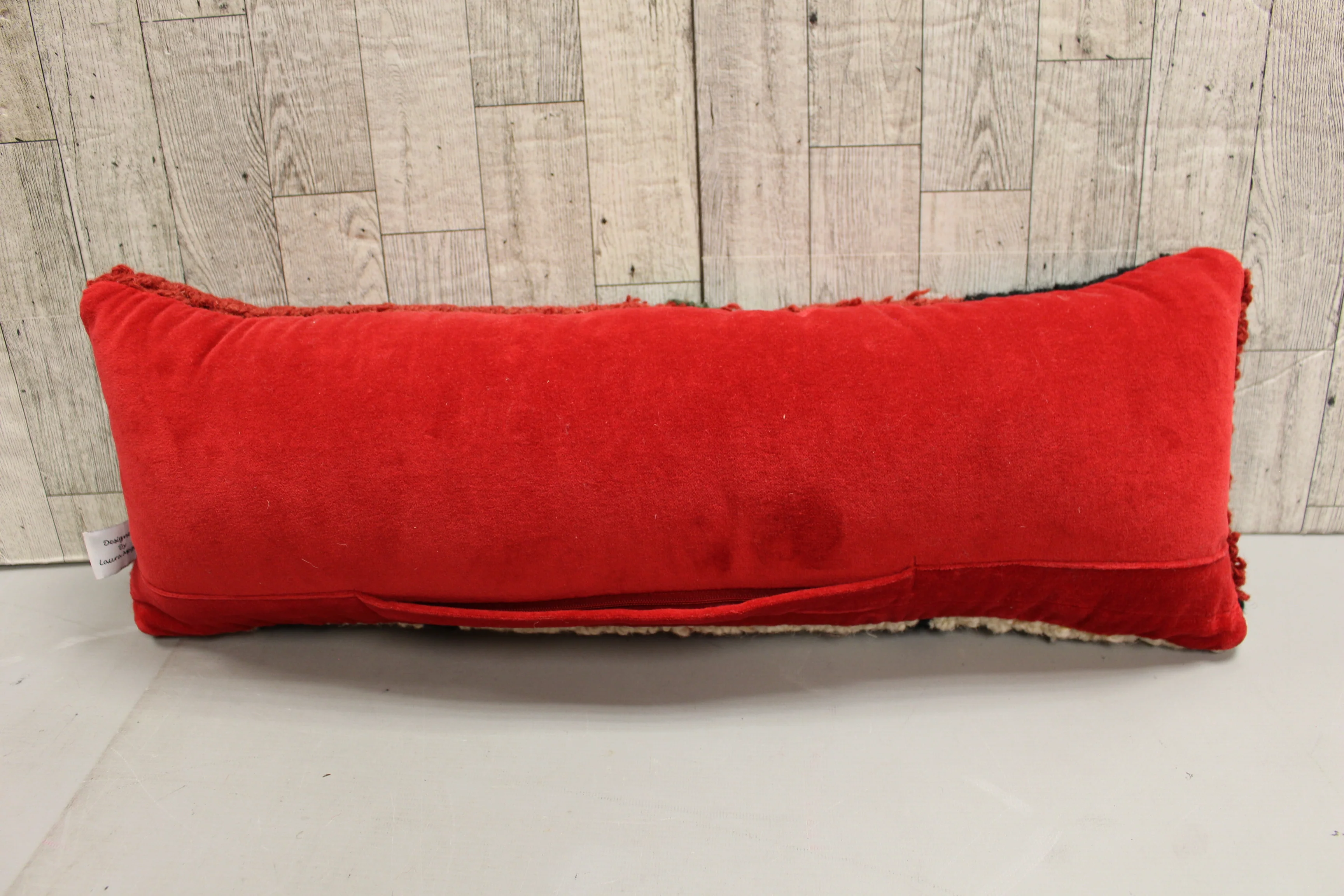 Chandler 4 Corners Christmas Snowman Pillow - 22" Long - Hand Hooked -Used - Image 2
