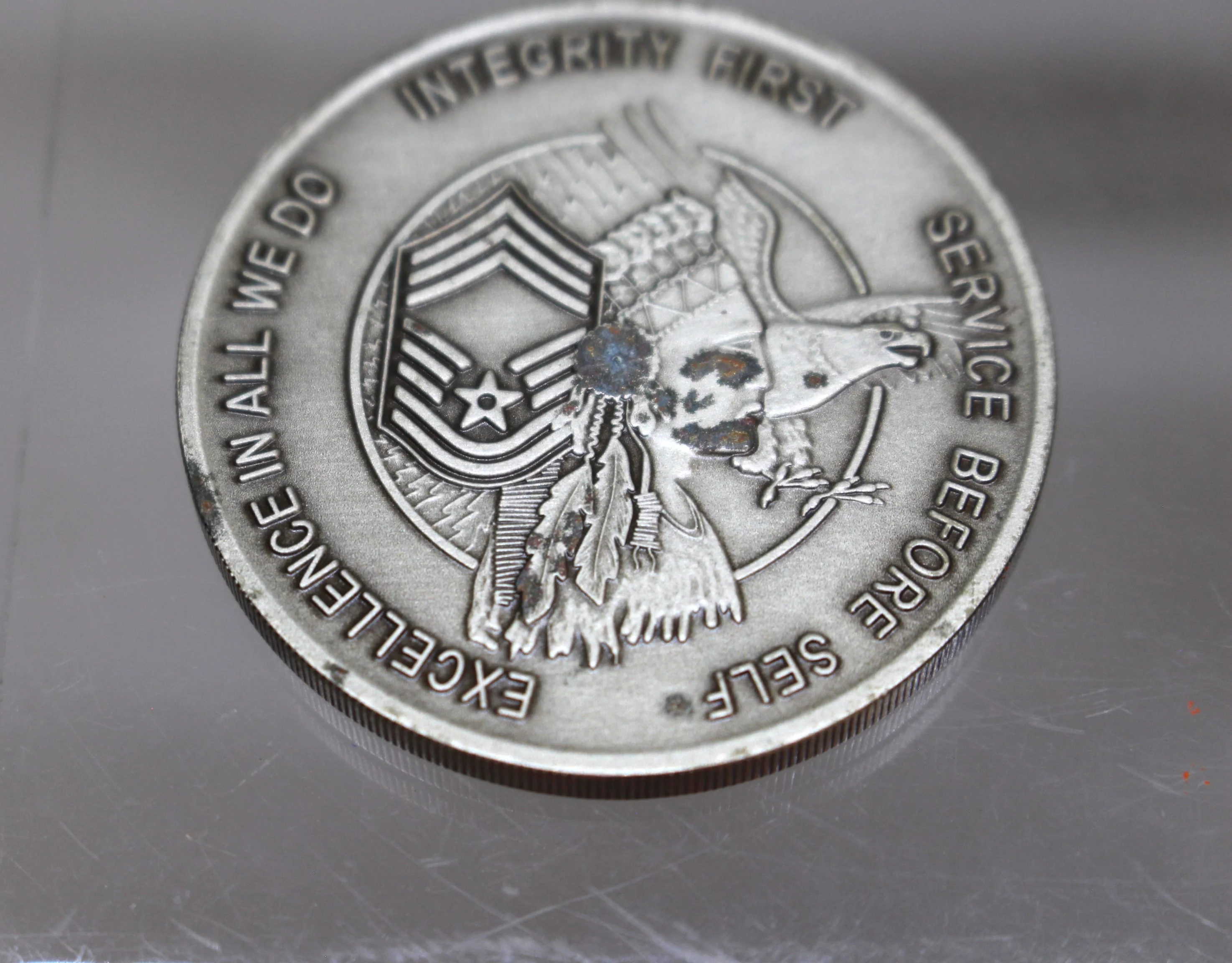 Chief Induction 2003 Wright Patterson AFB Challenge Coin - Used - Image 2