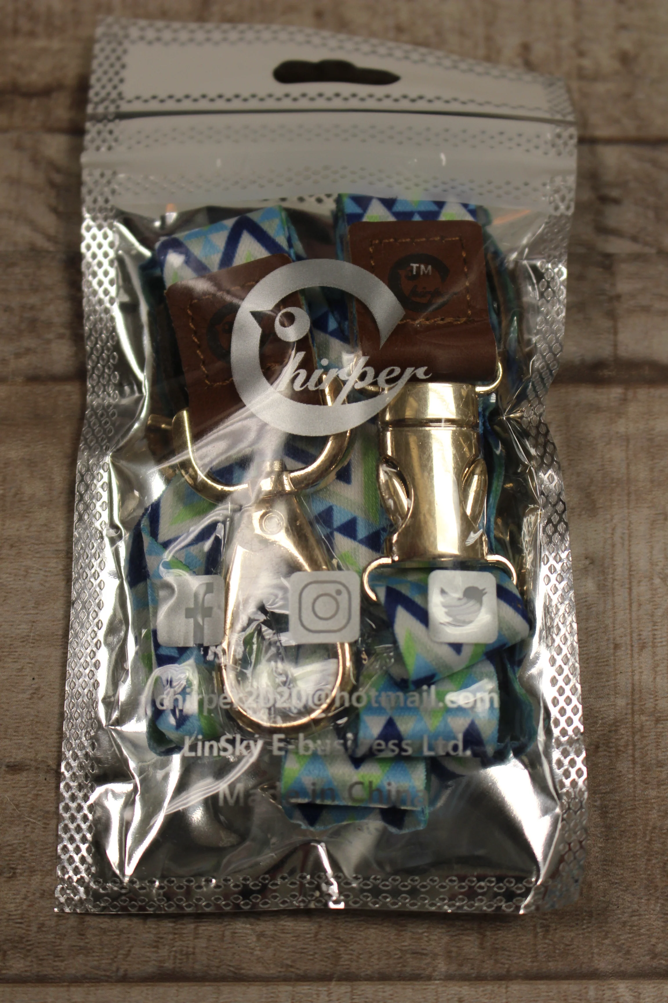 Chirper Multi-Color Keychain For Wallet Keys Phone ID -Multi Pattern -New - Image 2
