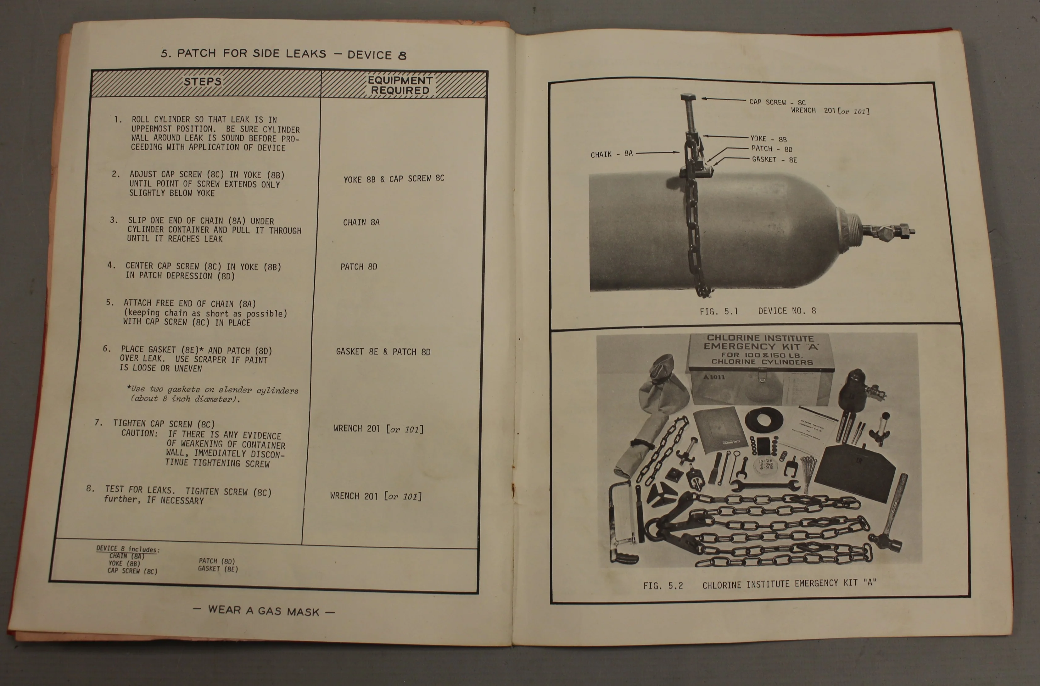 Chlorine Institute Emergency Kit "A" for 100 & 150 lb Cylinders Box Case - Image 8