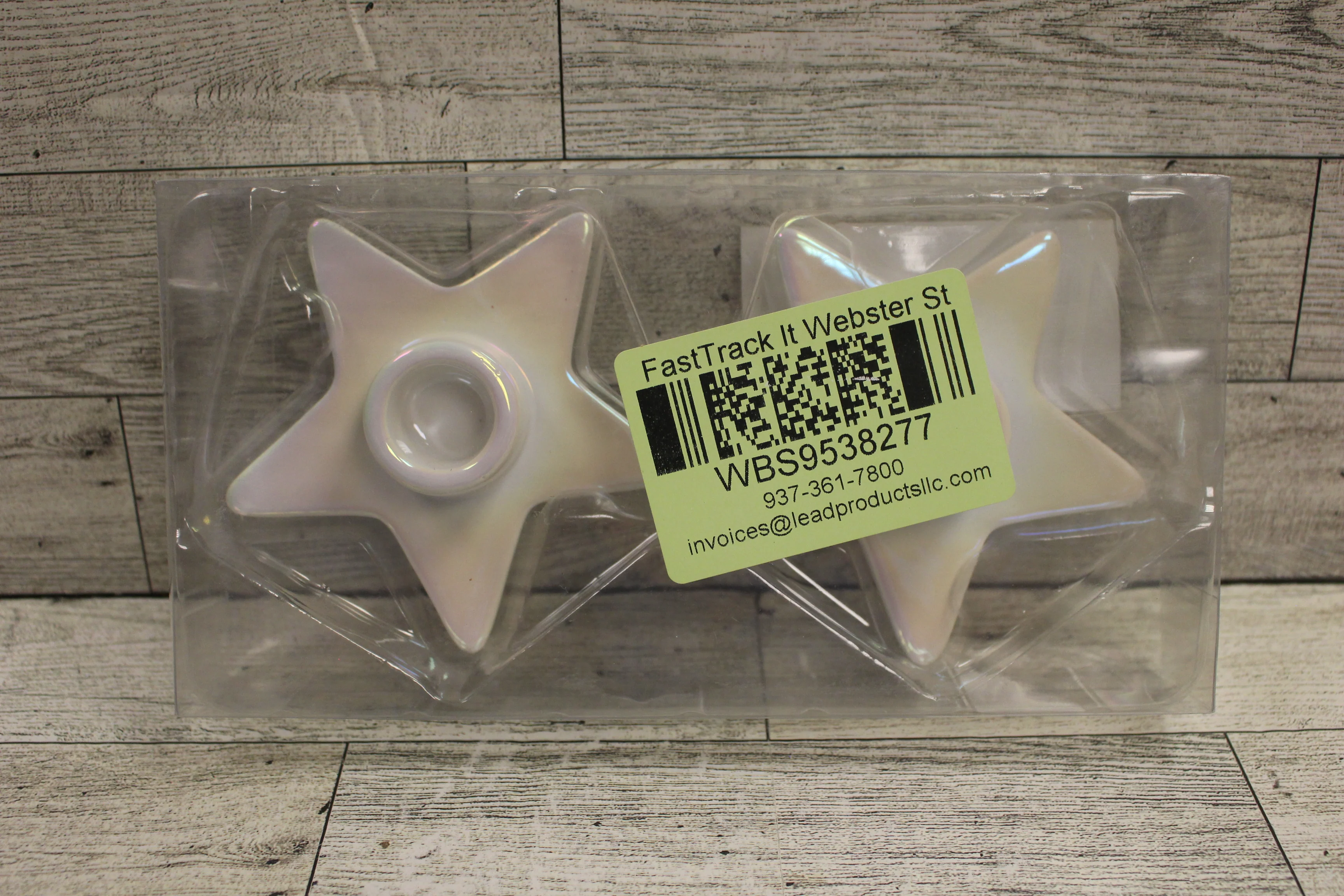 Christmas 2 Count Star Shaped Ceramic Taper Candle Holders - White - New - Image 5