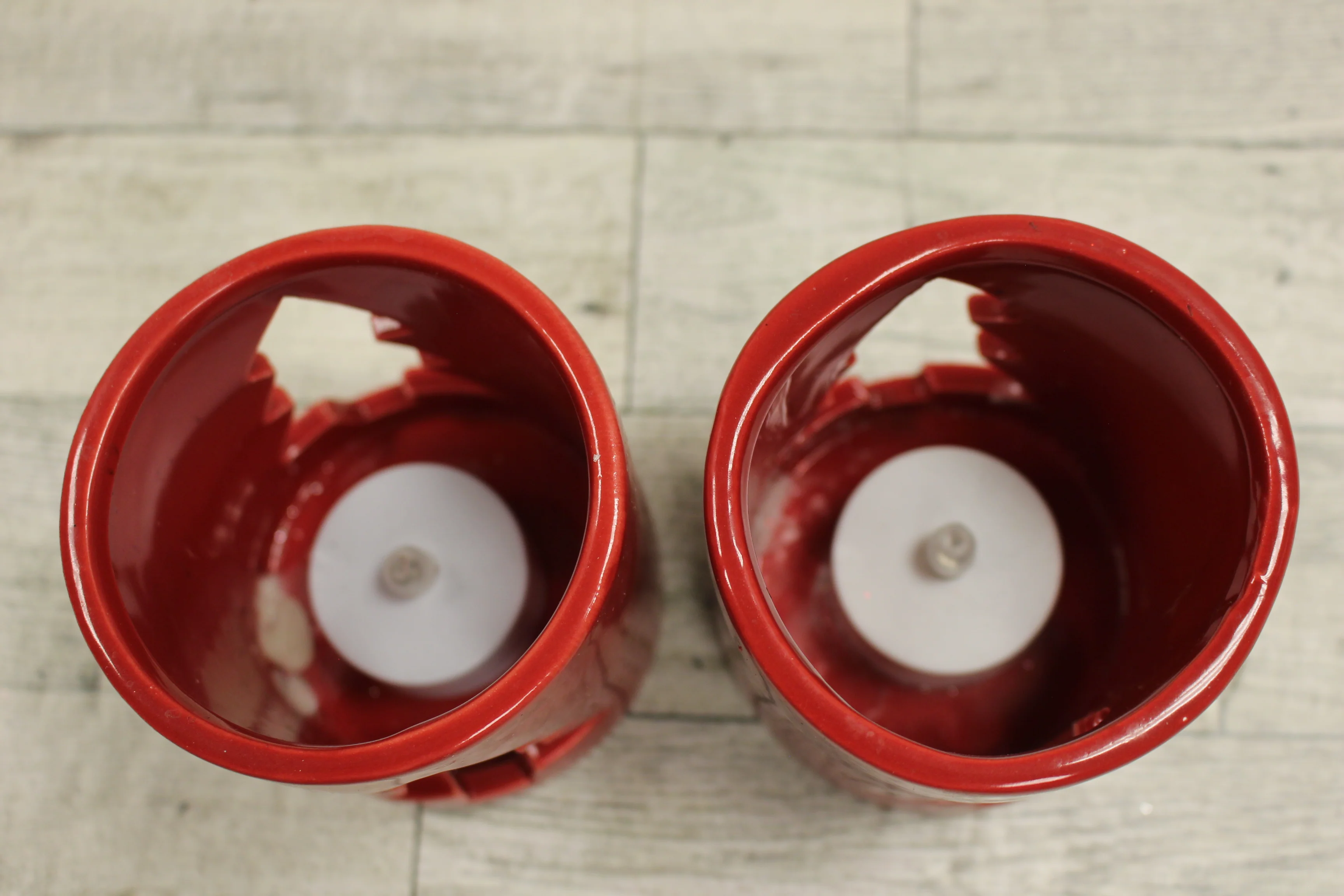 Christmas Ceramic Tree Candle Holders - Set of 2 - Used - Image 2
