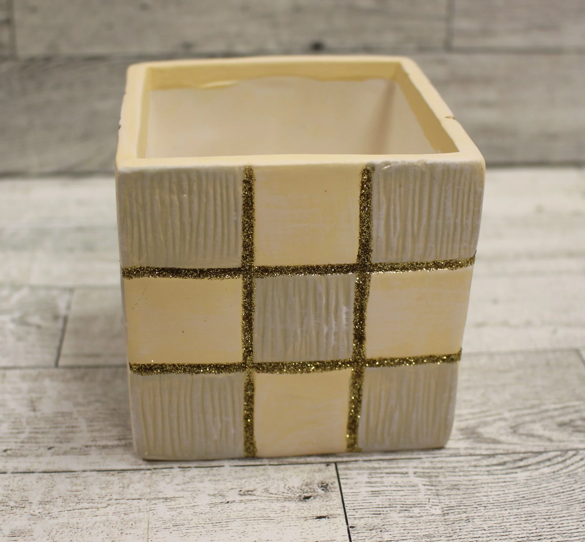 Christmas Santa Ceramic Square Holiday Cube for Candles or Crafts - New - Image 5