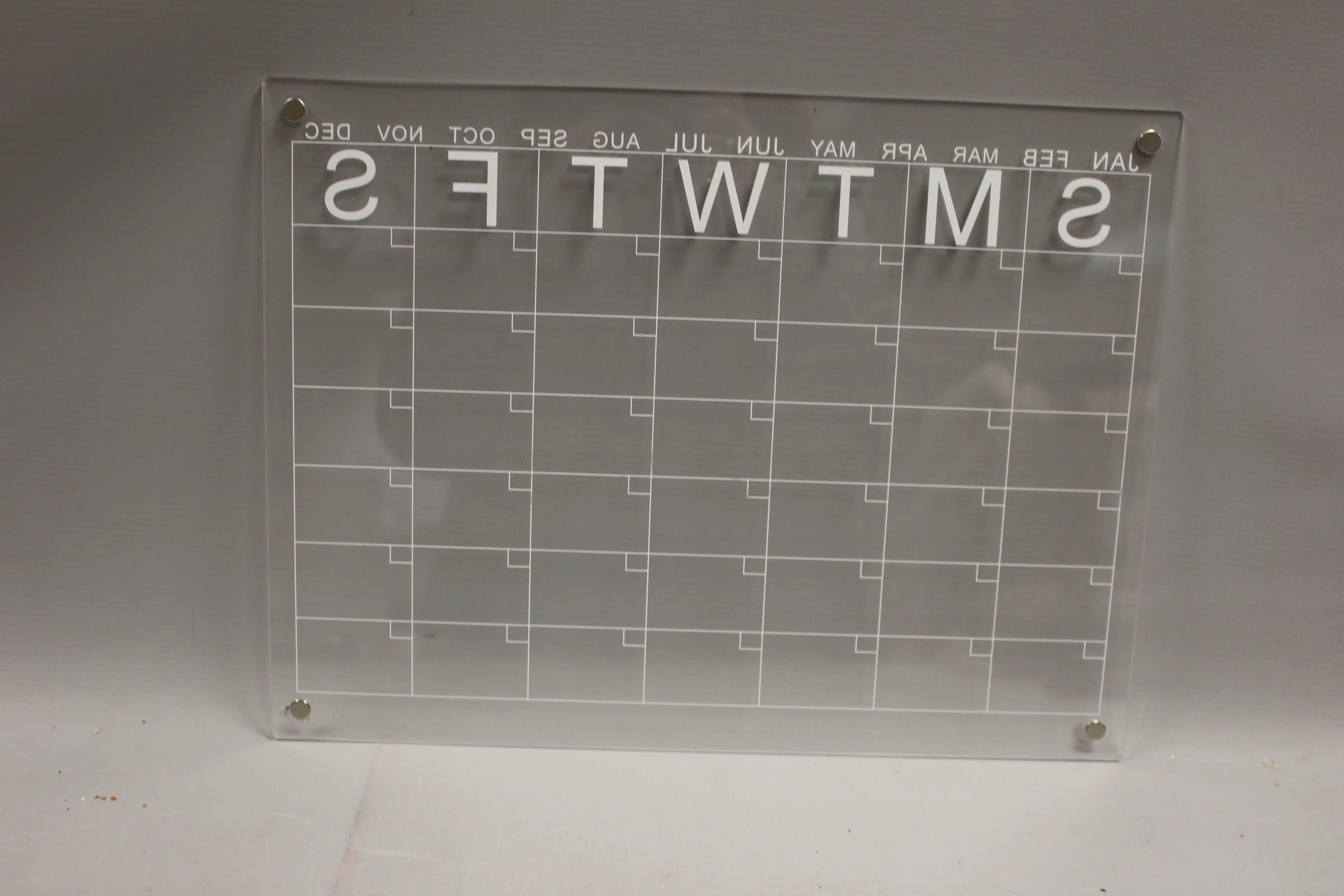 Clear Acrylic Dry Erase Magnetic Weekly Planner - 15 3/4" x 12" - Used - Image 2