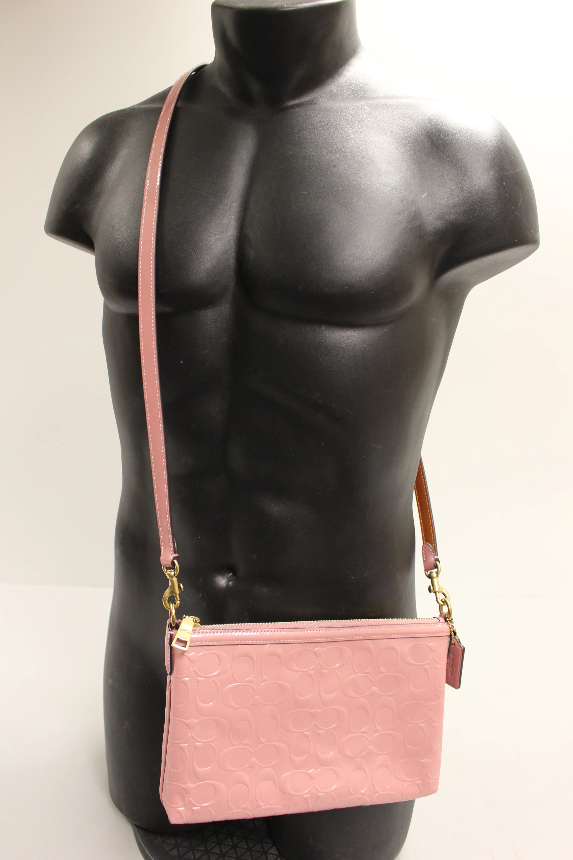 Coach Legacy Zip Top Crossbody Bag In Signature Leather - Pink - New - Image 2
