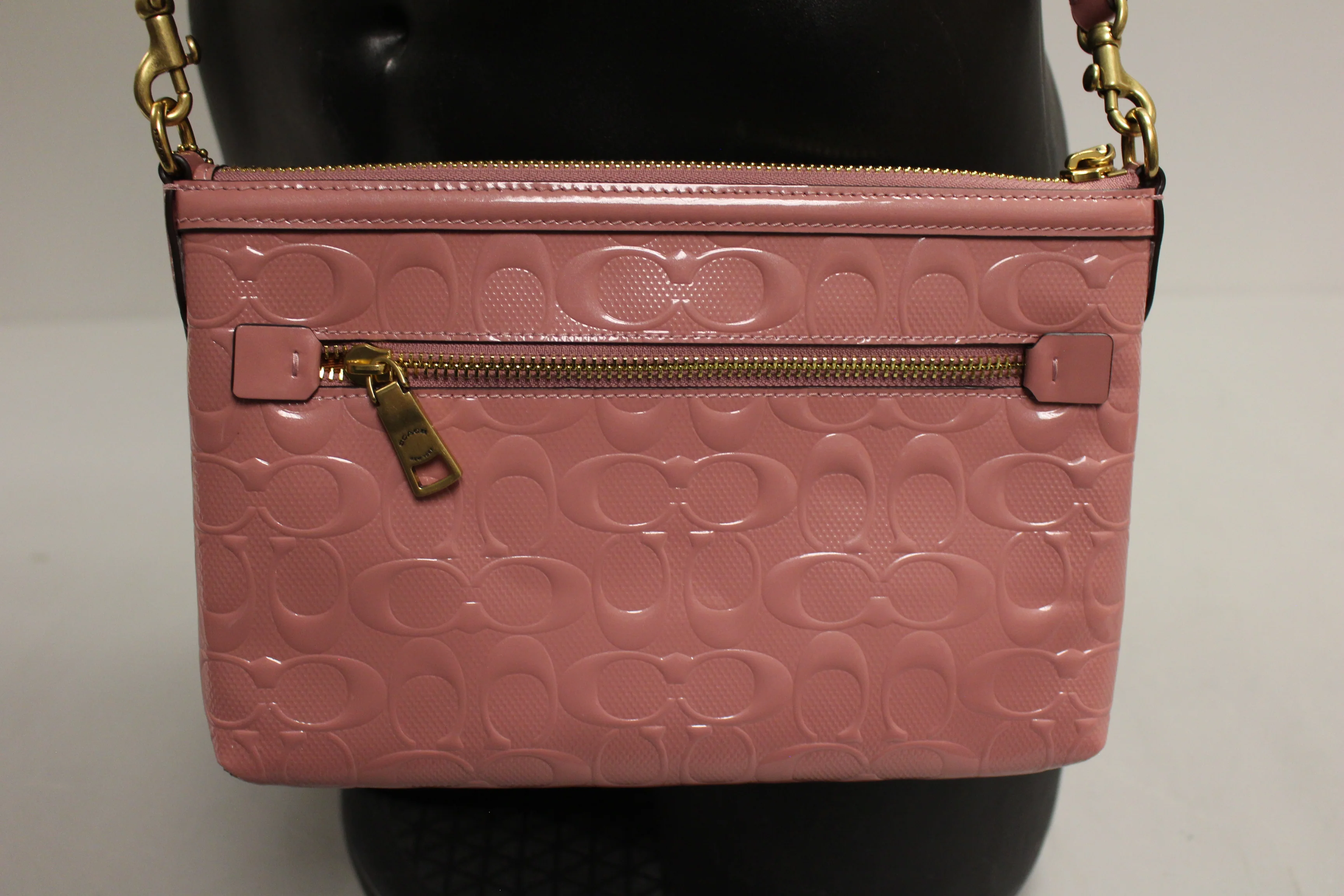 Coach Legacy Zip Top Crossbody Bag In Signature Leather - Pink - New - Image 3