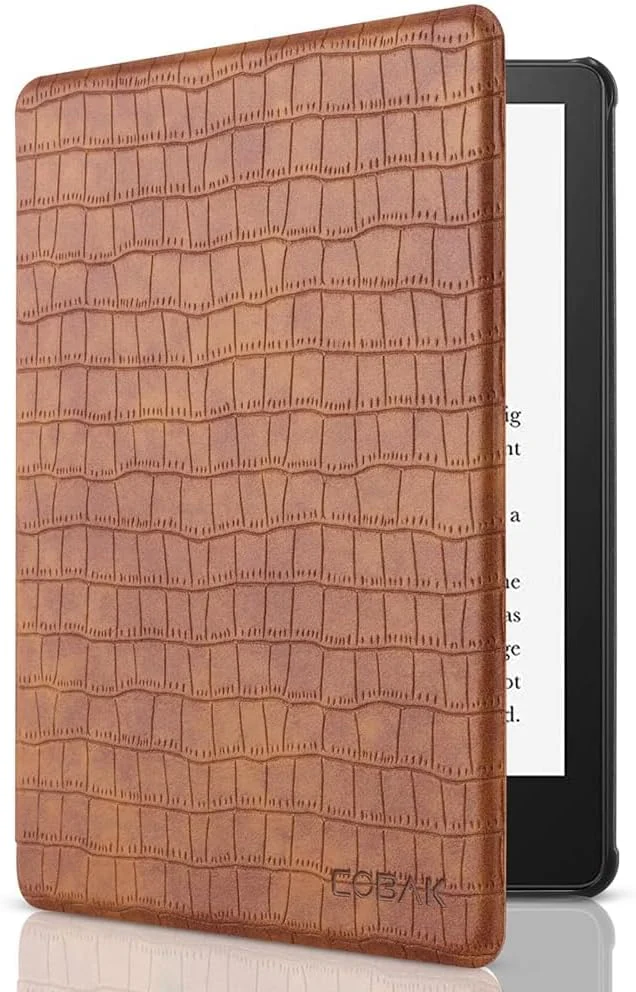 CoBak Case of 6.8" Kindle Paperwhite 11th Gen 2021 - Croco Brown - New