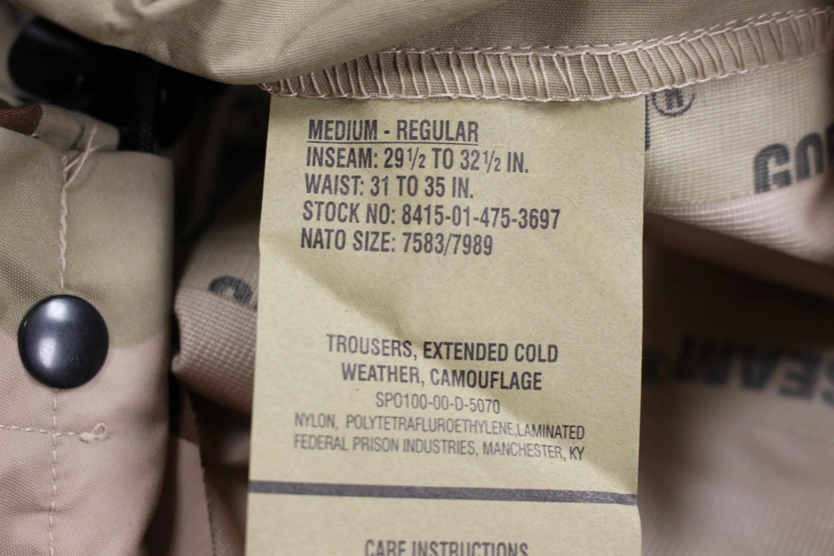 Cold Weather Desert Trousers - Medium Regular - 8415-01-475-3697 - New - Image 2