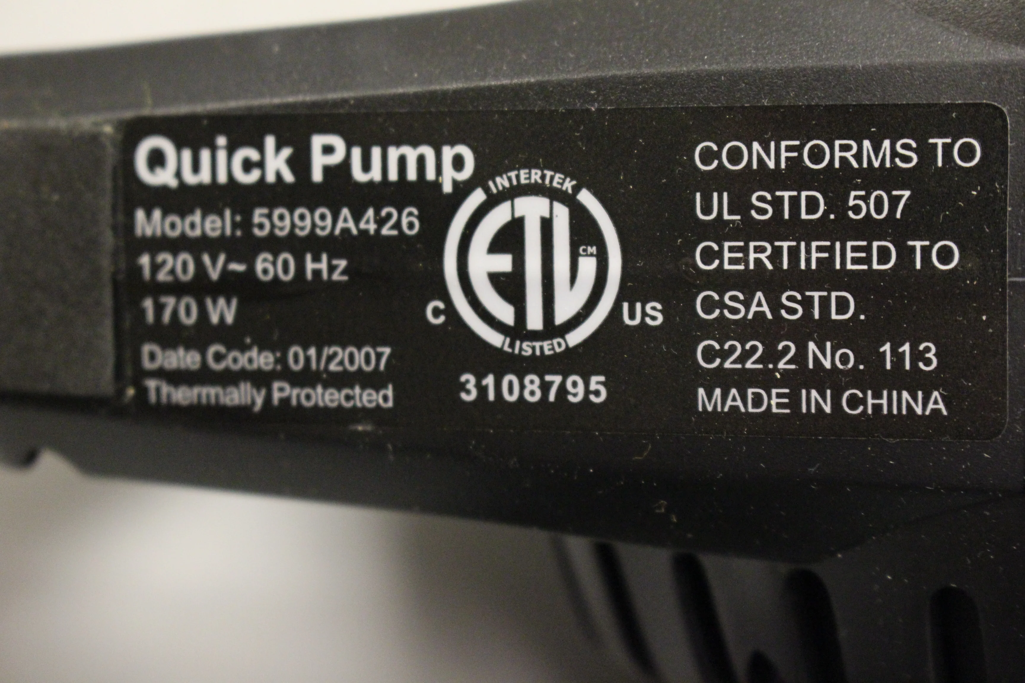 Coleman Electric 120V Quick Pump - Model 599A426 - Used - Image 7