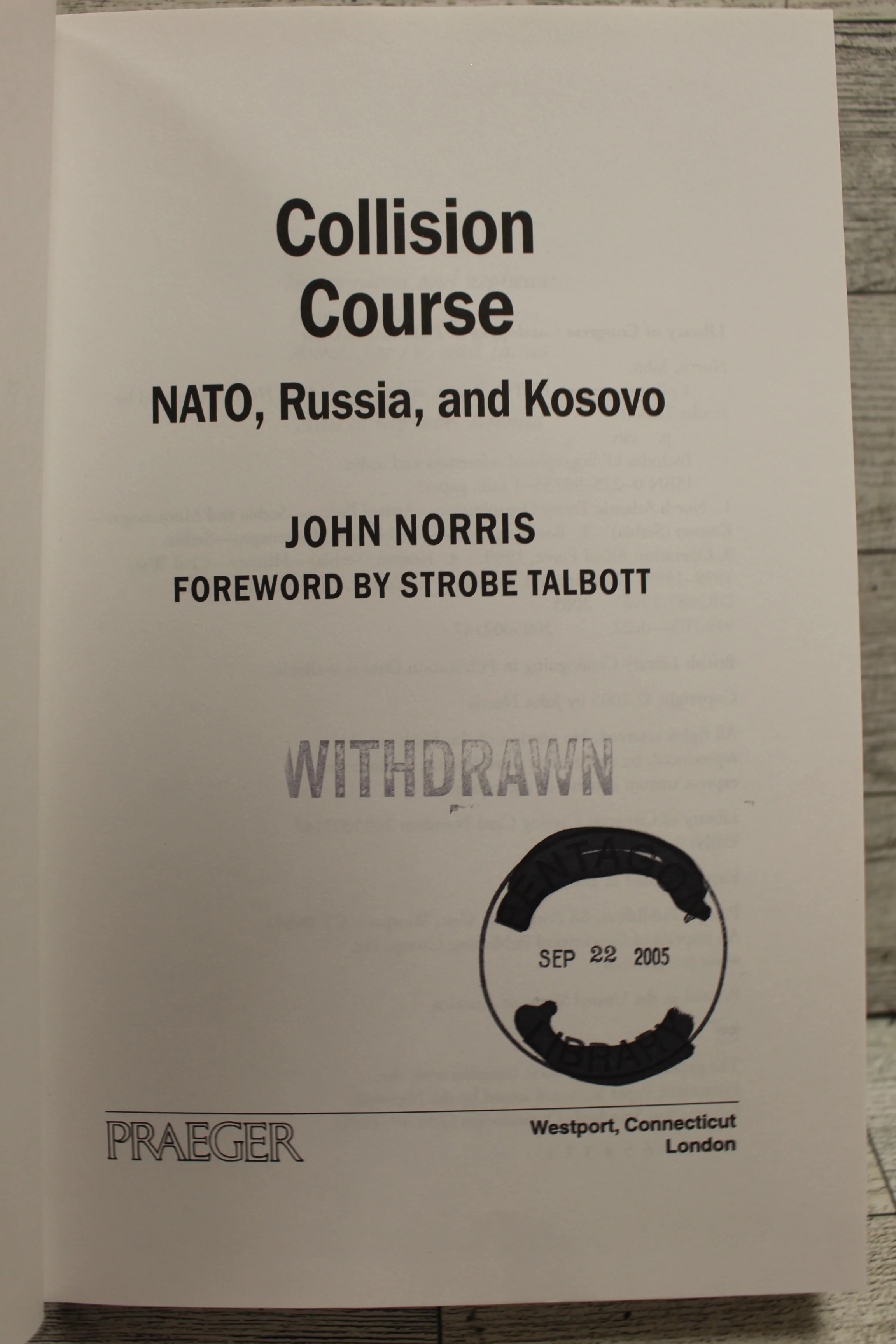 Collision Course - John Norris - Nato, Russia, and Kosovo - Used - Image 4