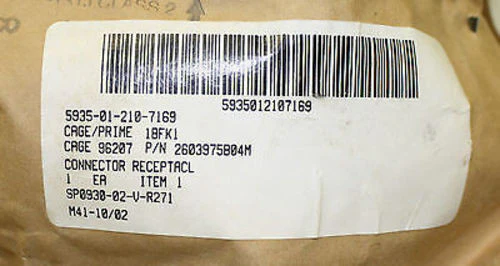 Connector Receptacle, Part # 2603975B04M, NSN 5935-01-210-7169 - Image 3