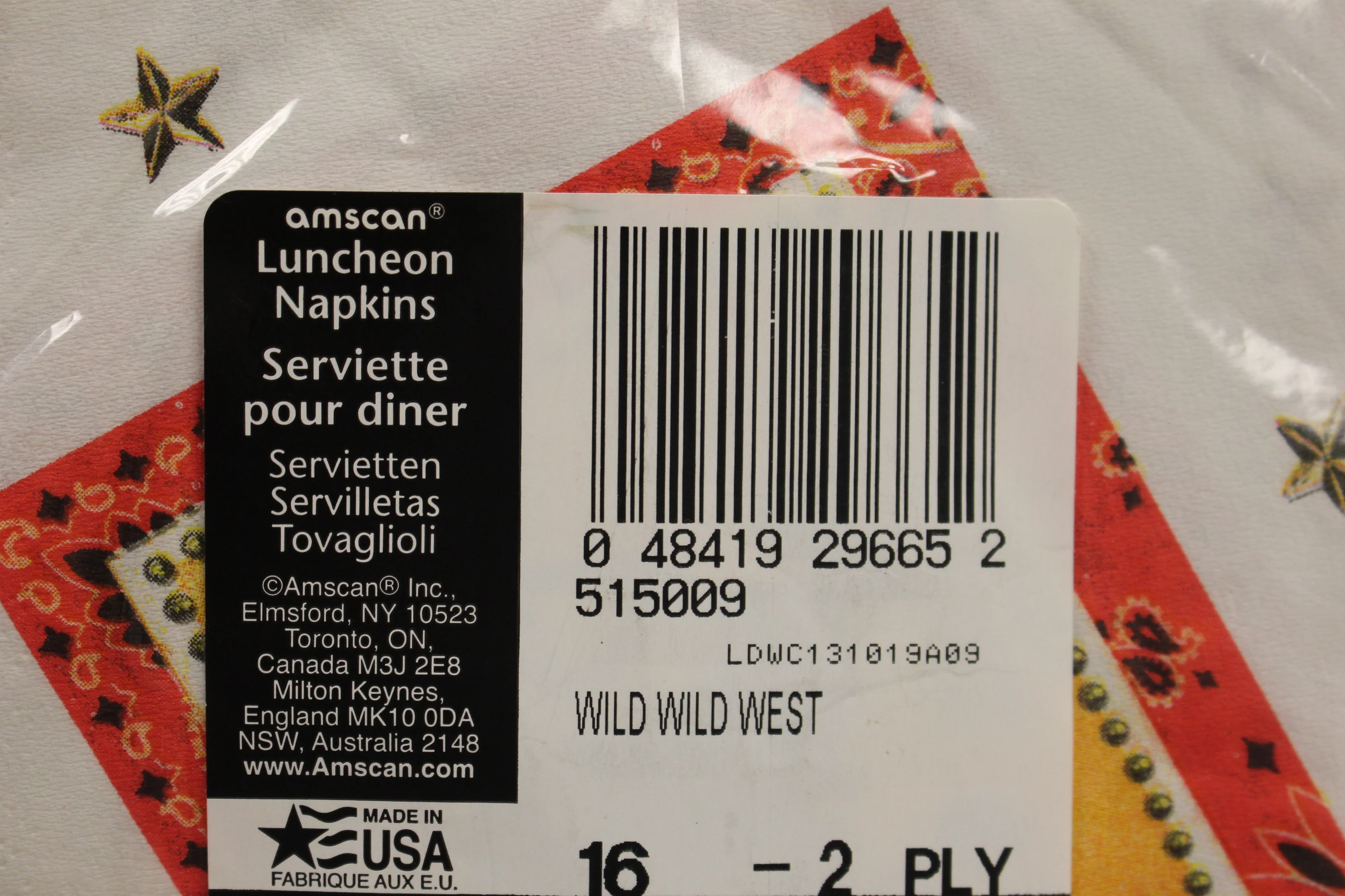 Cowboy Wild West Party Luncheon Napkins - 16 Count - New - Image 3