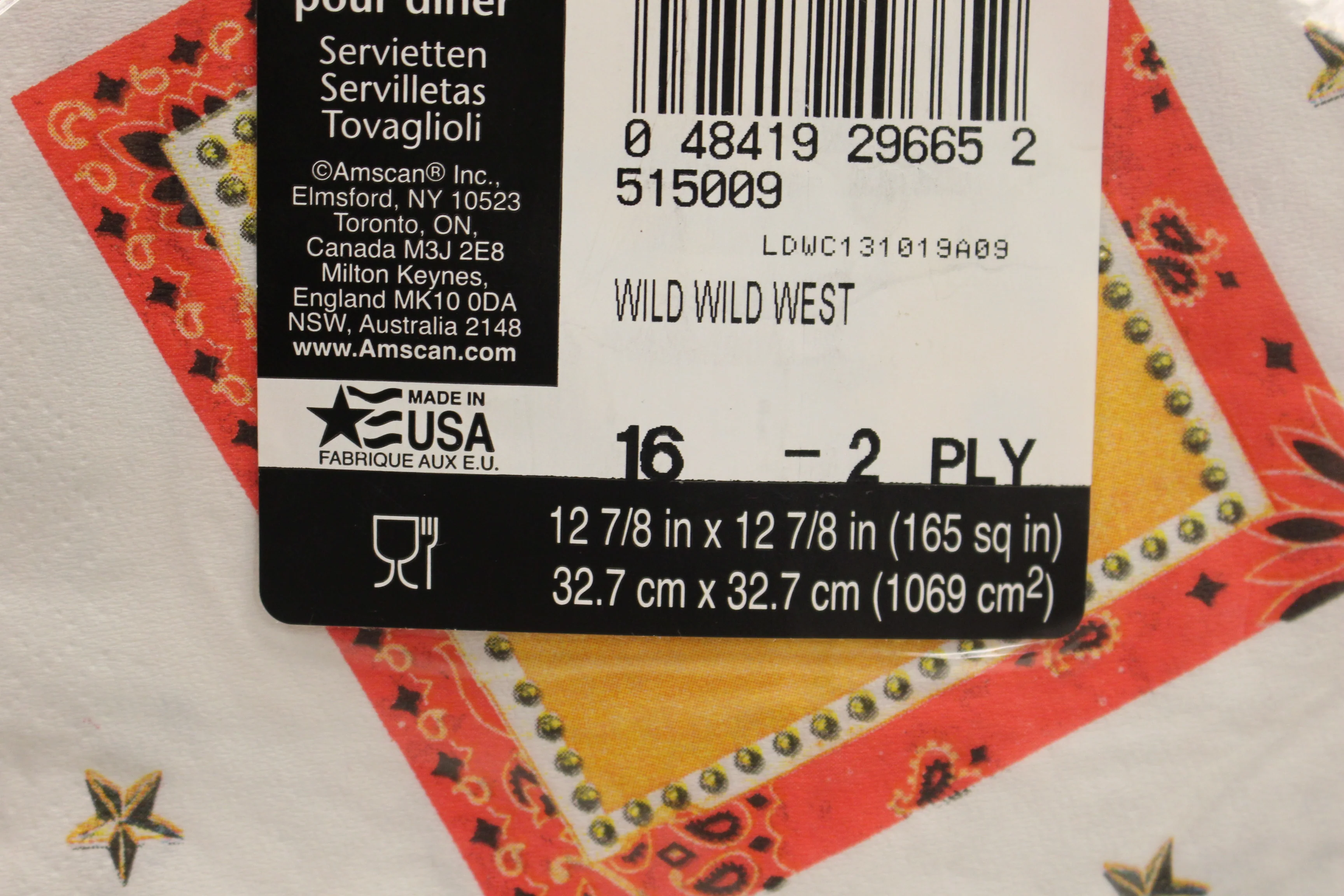 Cowboy Wild West Party Luncheon Napkins - 16 Count - New - Image 4