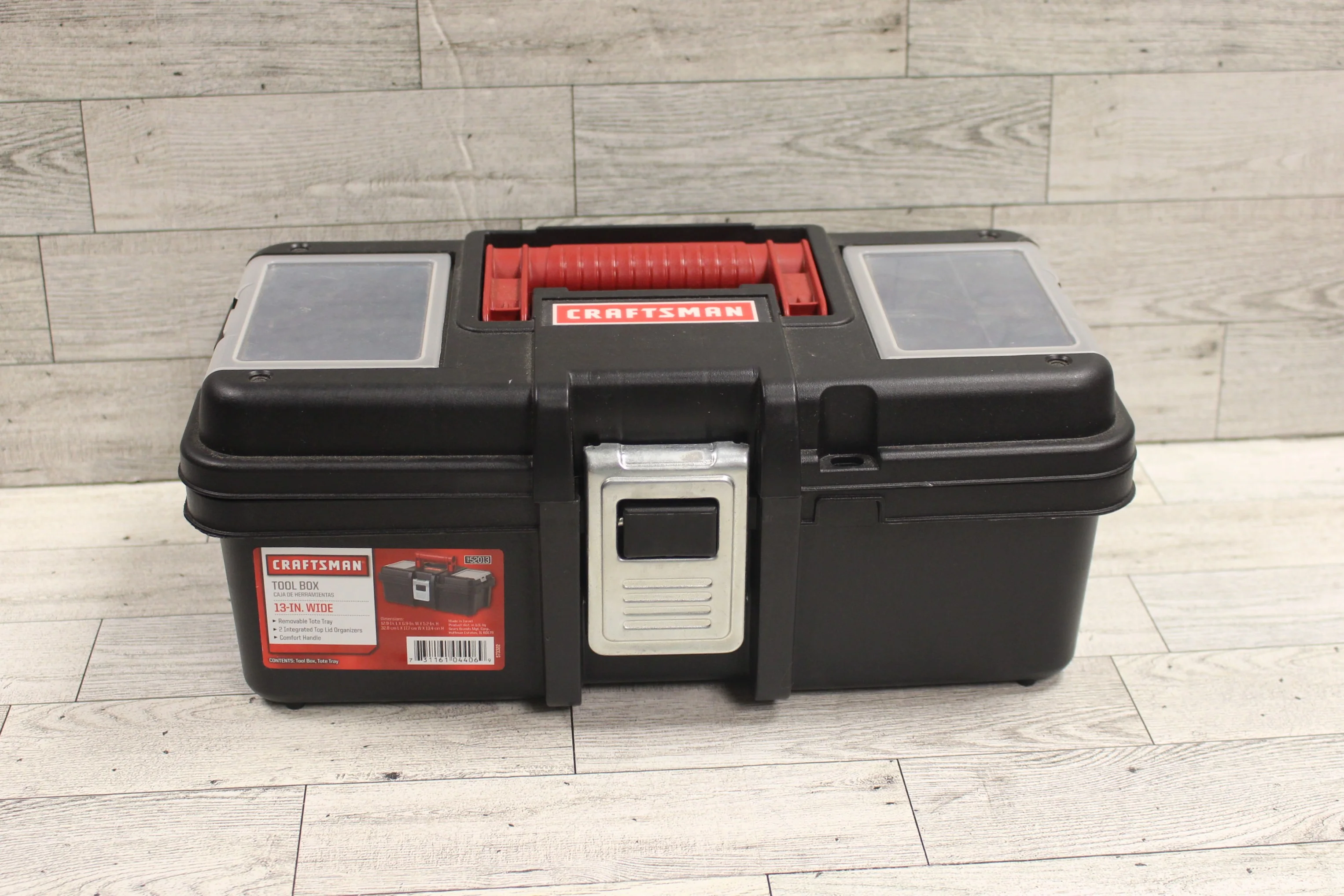 CRAFTSMAN 13" Black Plastic Tool Tackle Box w/Removeable Tote Tray - 952013 -New