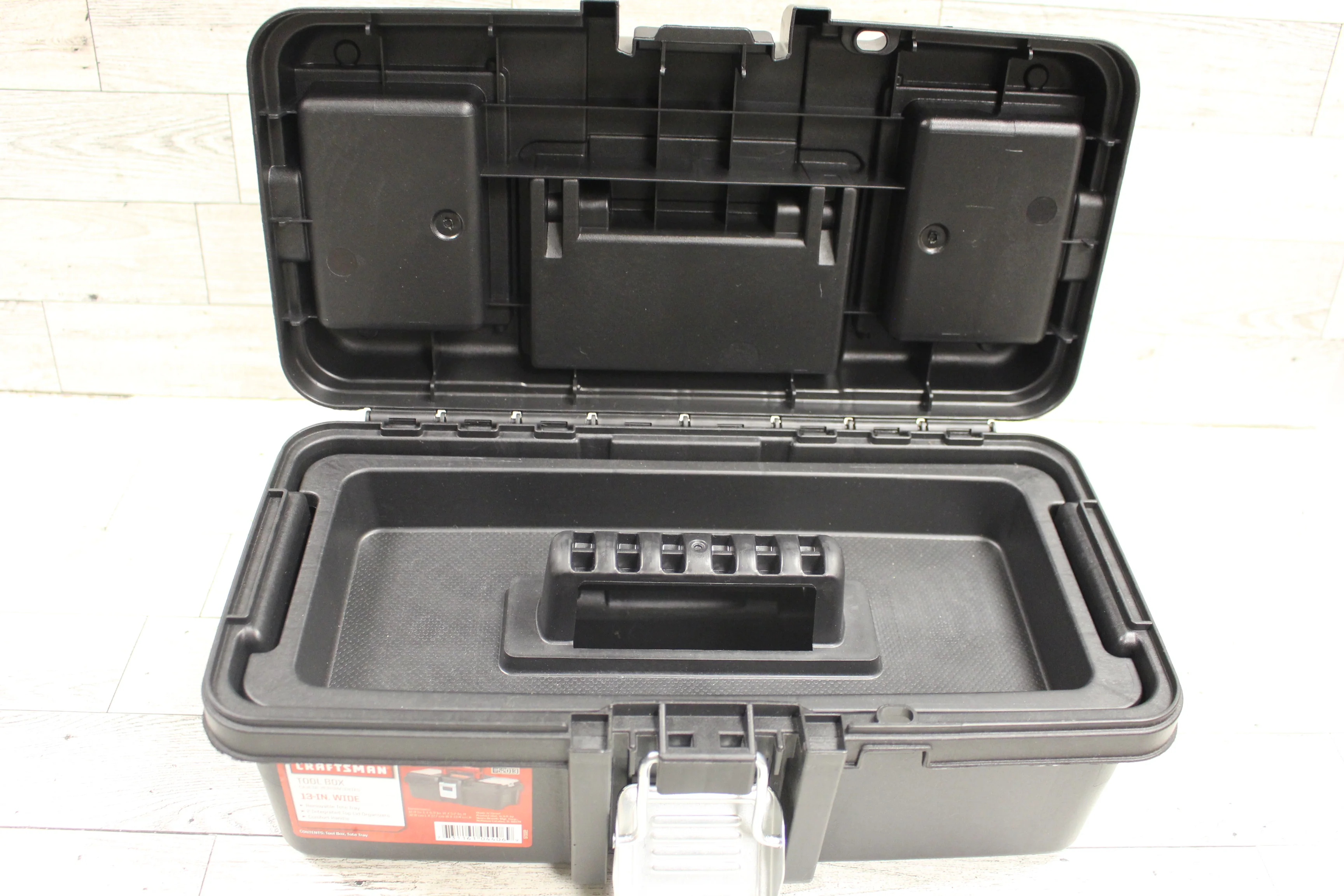 CRAFTSMAN 13" Black Plastic Tool Tackle Box w/Removeable Tote Tray - 952013 -New - Image 3