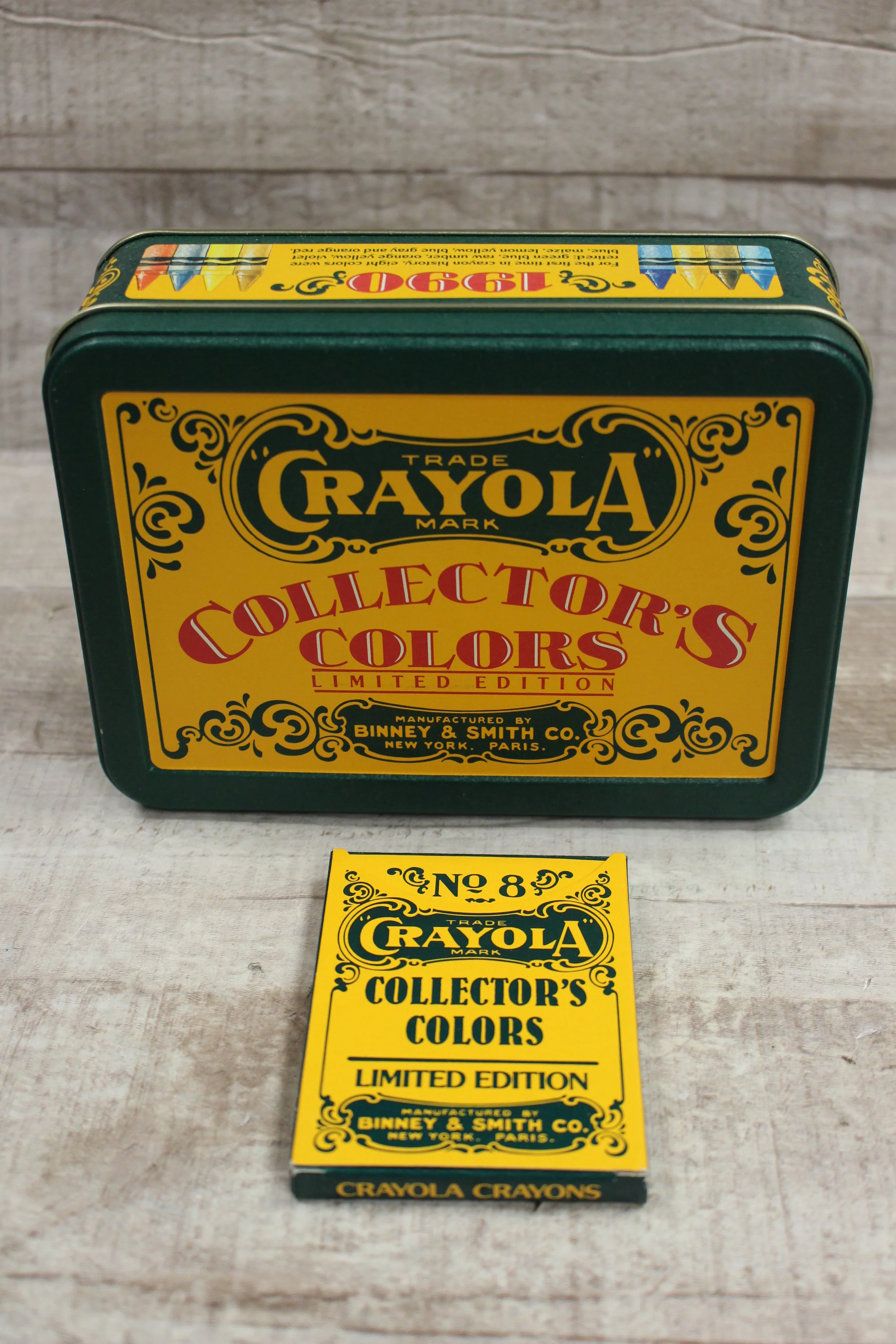 Crayola Collectors Colors Tin With Crayons -Used
