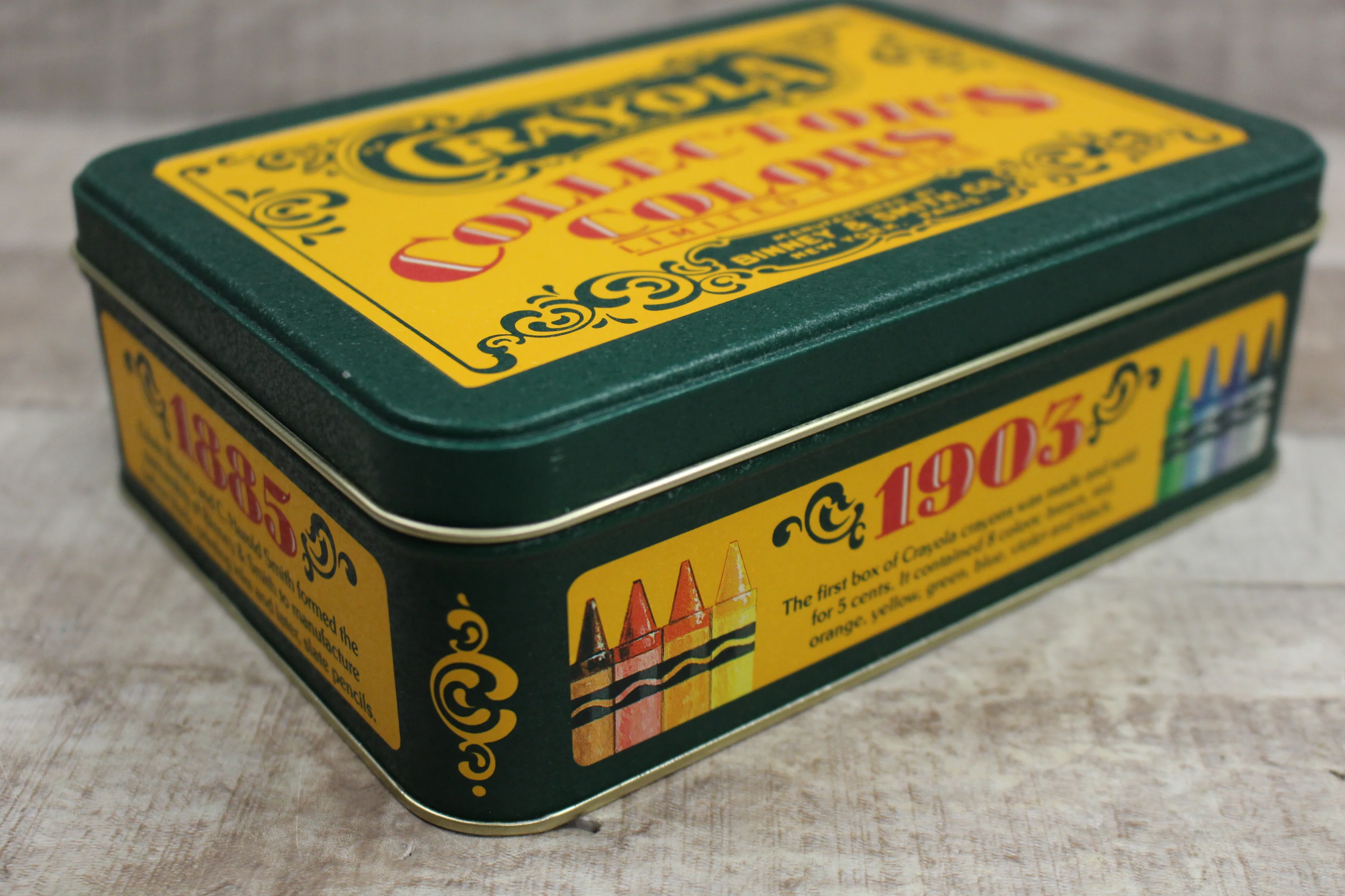 Crayola Collectors Colors Tin With Crayons -Used - Image 2