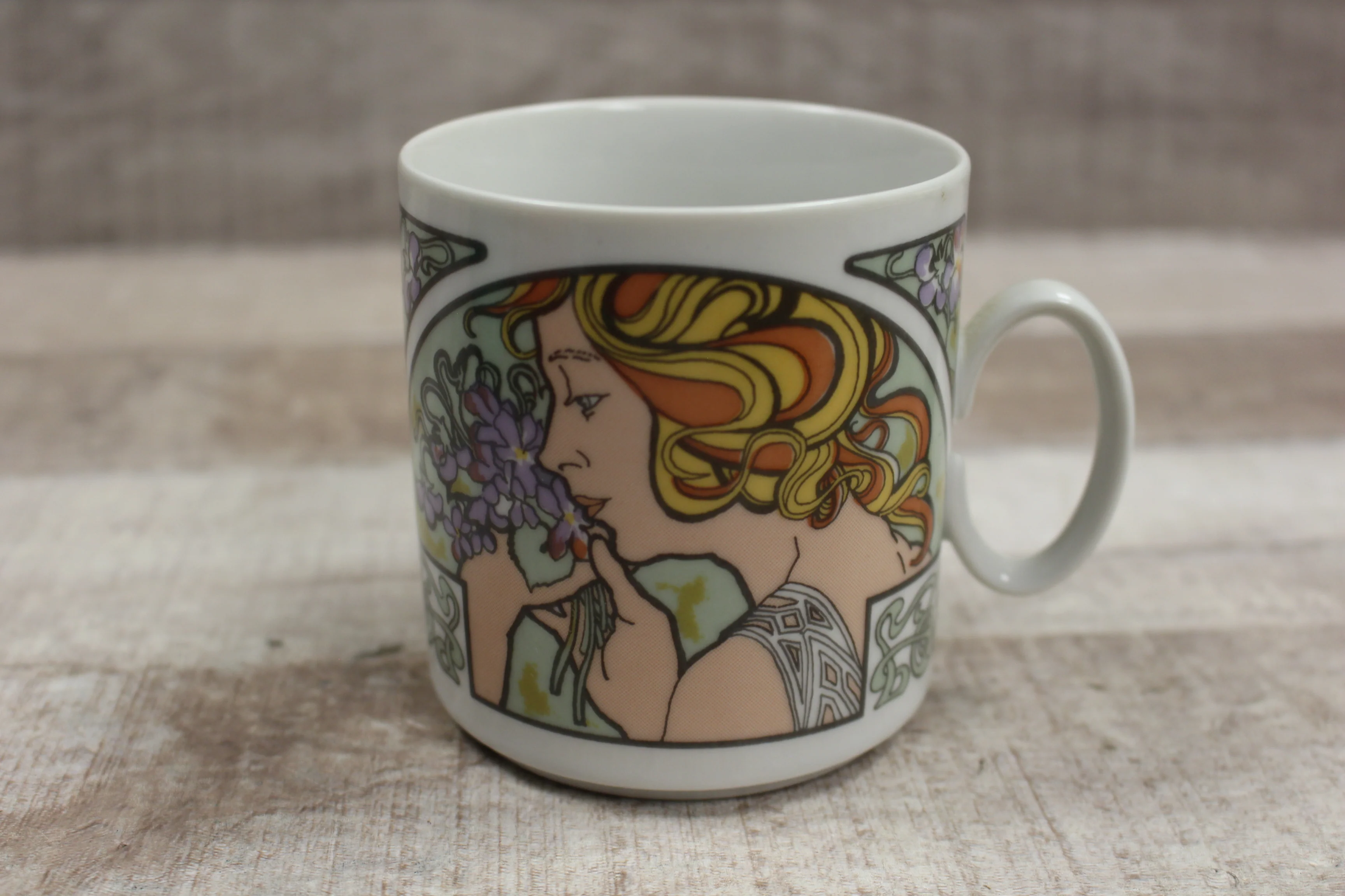 Czechoslovakia Lady Art Coffee Tea Drinking Mug Cup -Used - Image 2