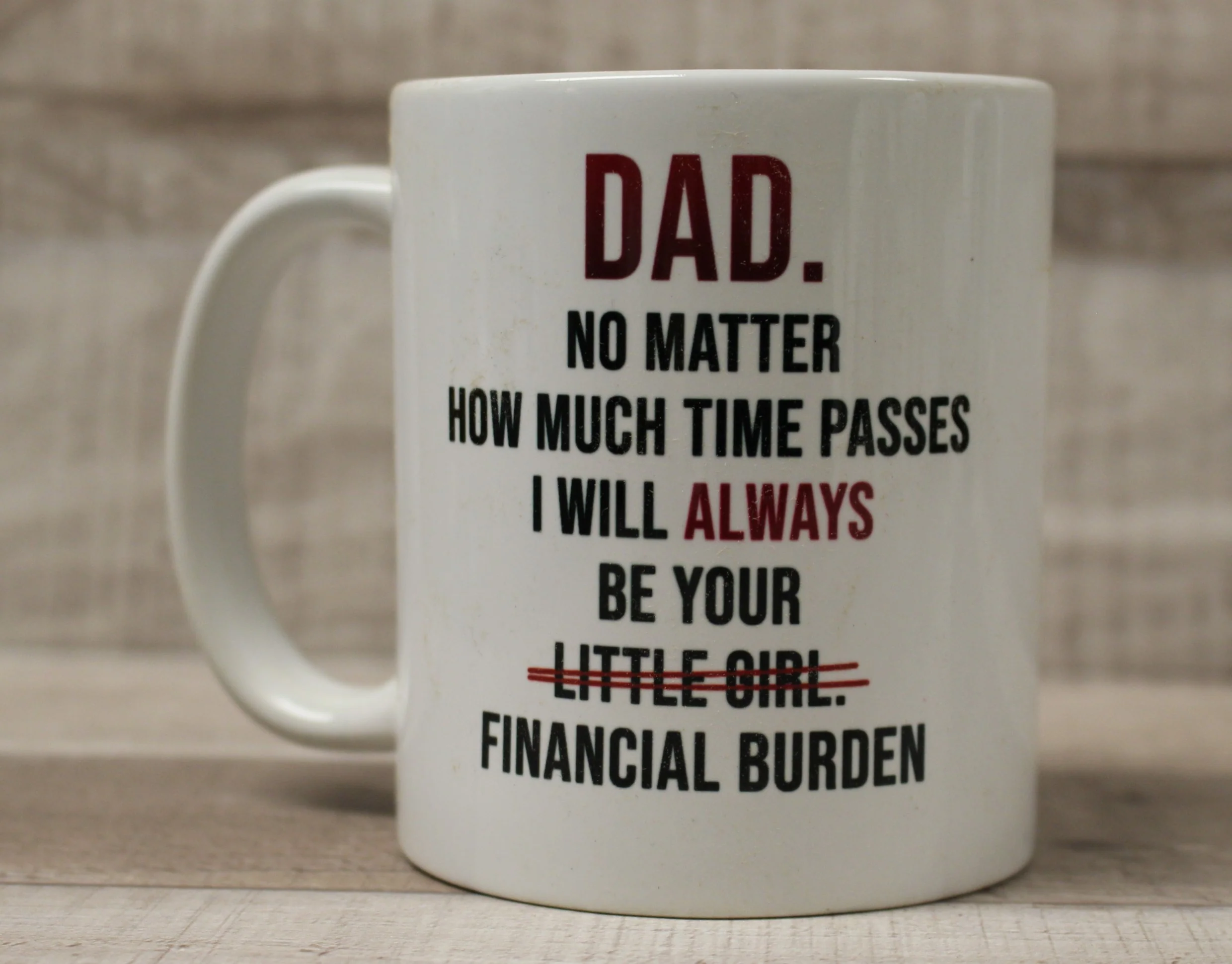 Dad No Matter How Much Time Passes I Will Always Be Your Little Girl Financial Burden Mug
