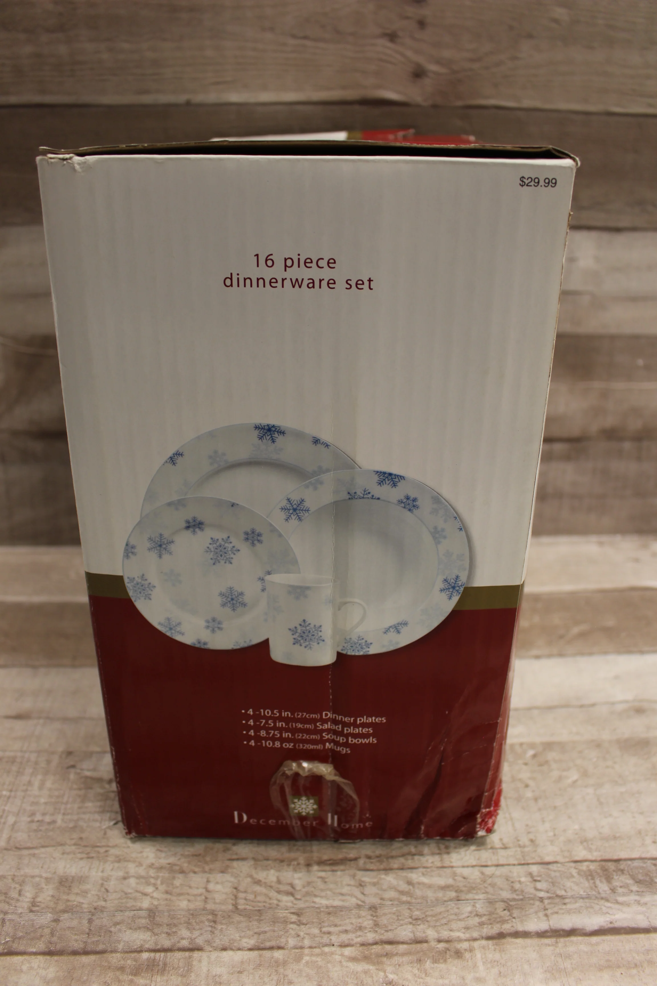 December Home 16 Piece Dinnerware Set -New, Open Box