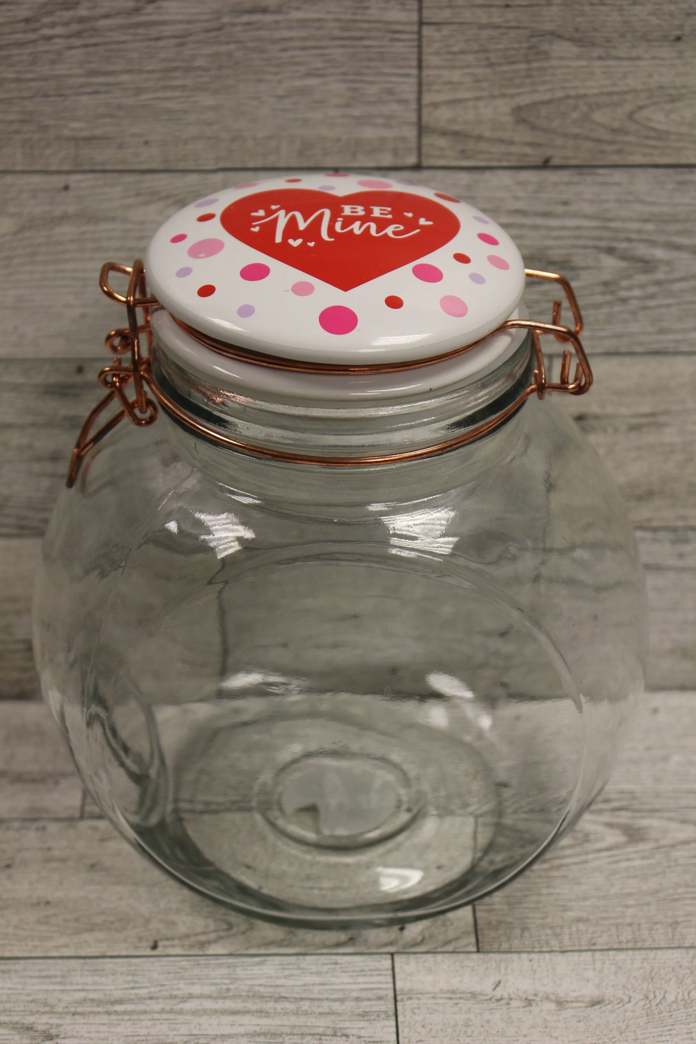 Destination Holiday Valentine's Day "Be Mine" Glass Penny Candy Jar -Used - Image 2