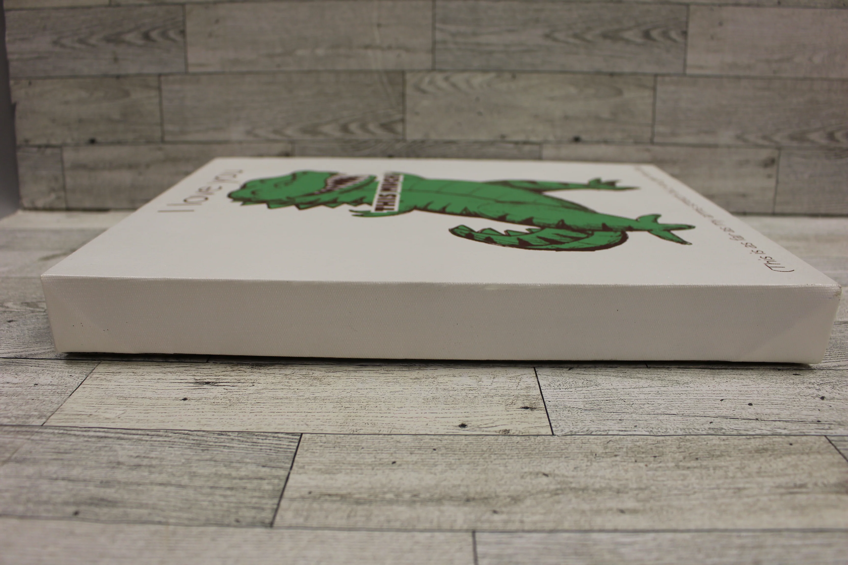 Dinosaur T-Rex “I Love You This Much” Canvas Wall Art -11" x 14" - Used - Image 9