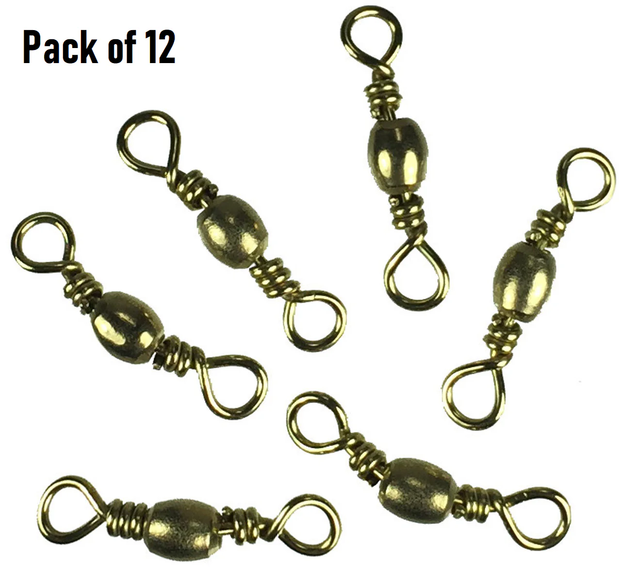 Dolphin Brass Barrel Swivels - Size: 14 - Pack of 12 - 2101-14 - New
