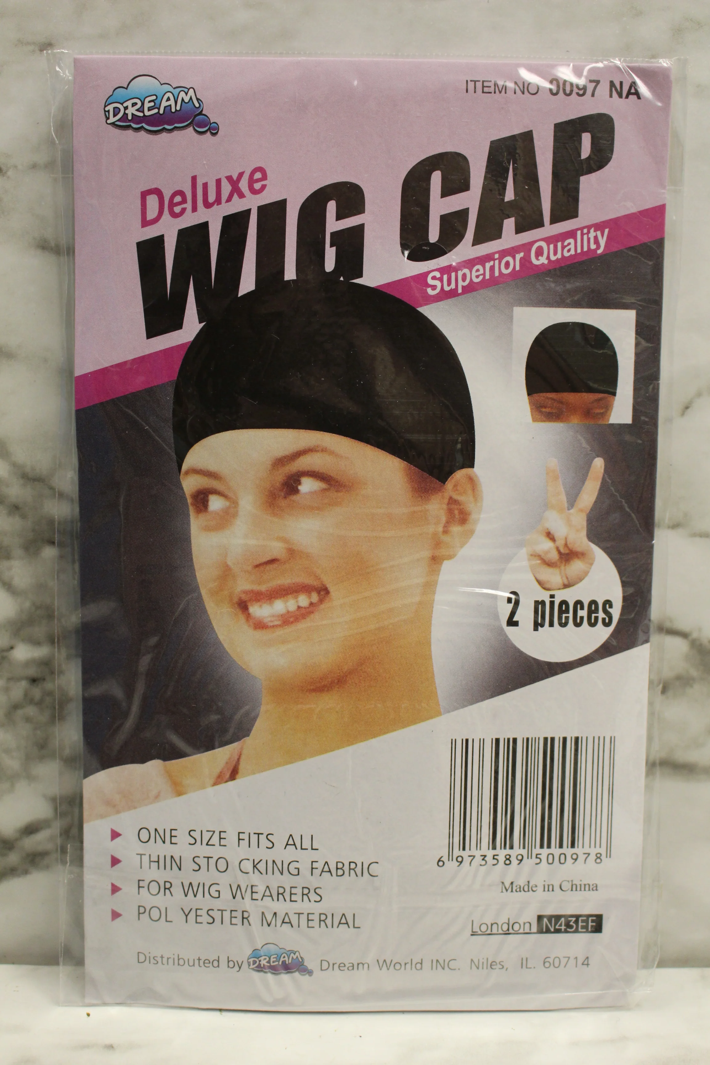 Dream 2-Piece Deluxe Wig Cap Set -Black -New - Image 2