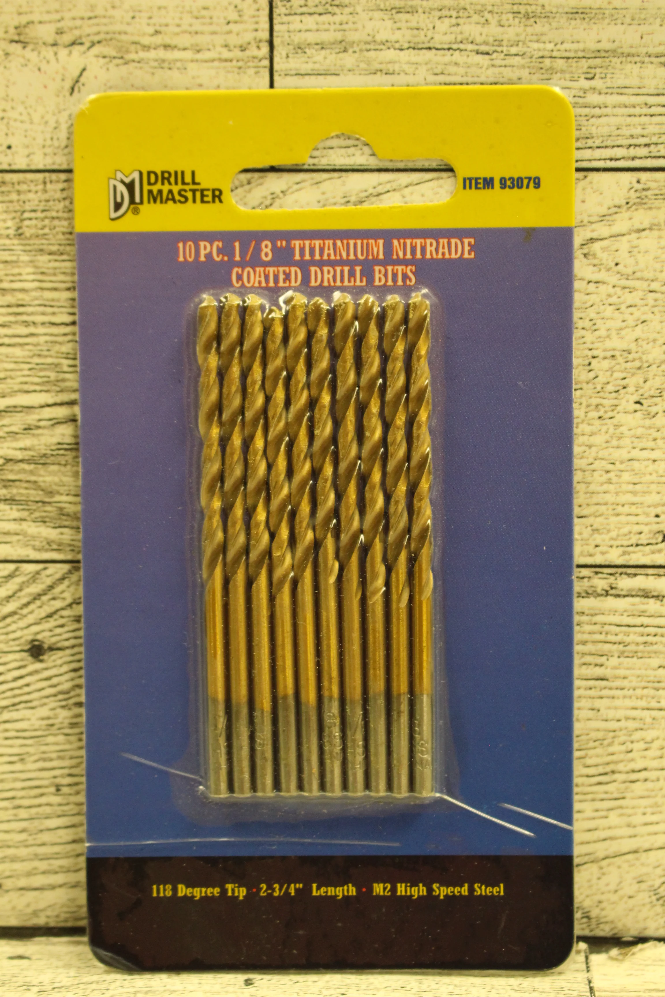 Drill Master 1/8" Titanium Nitride 10-Piece Coated Drill Bits - New