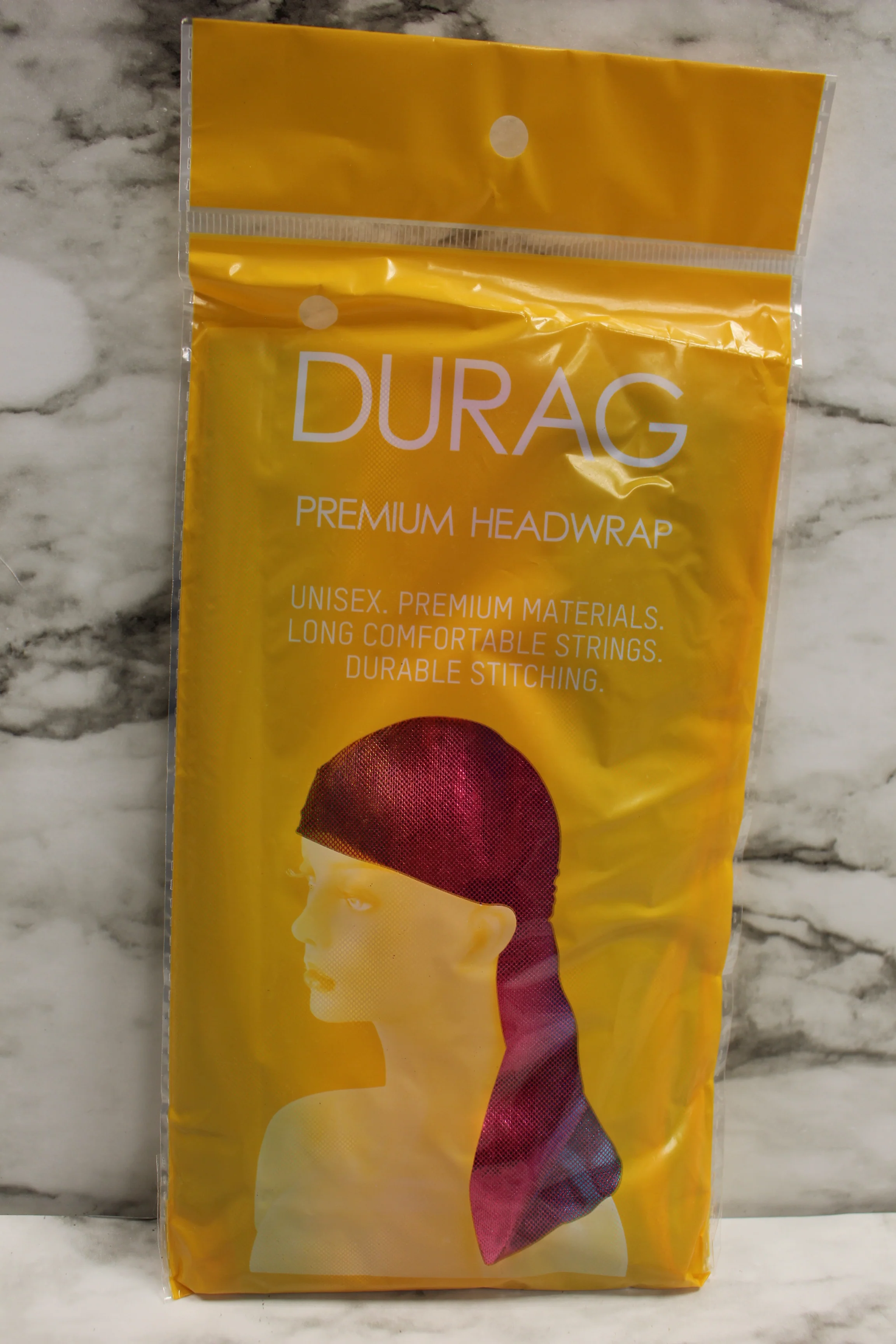 Durag Premium Head Wrap For Hair Style -Pink/Gold -New