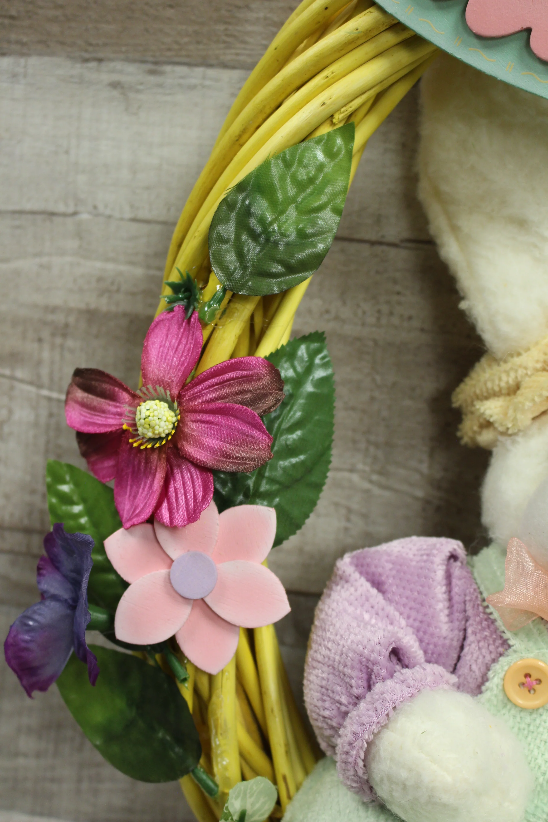 Easter Bunny Floral Welcome Sign -Used - Image 3