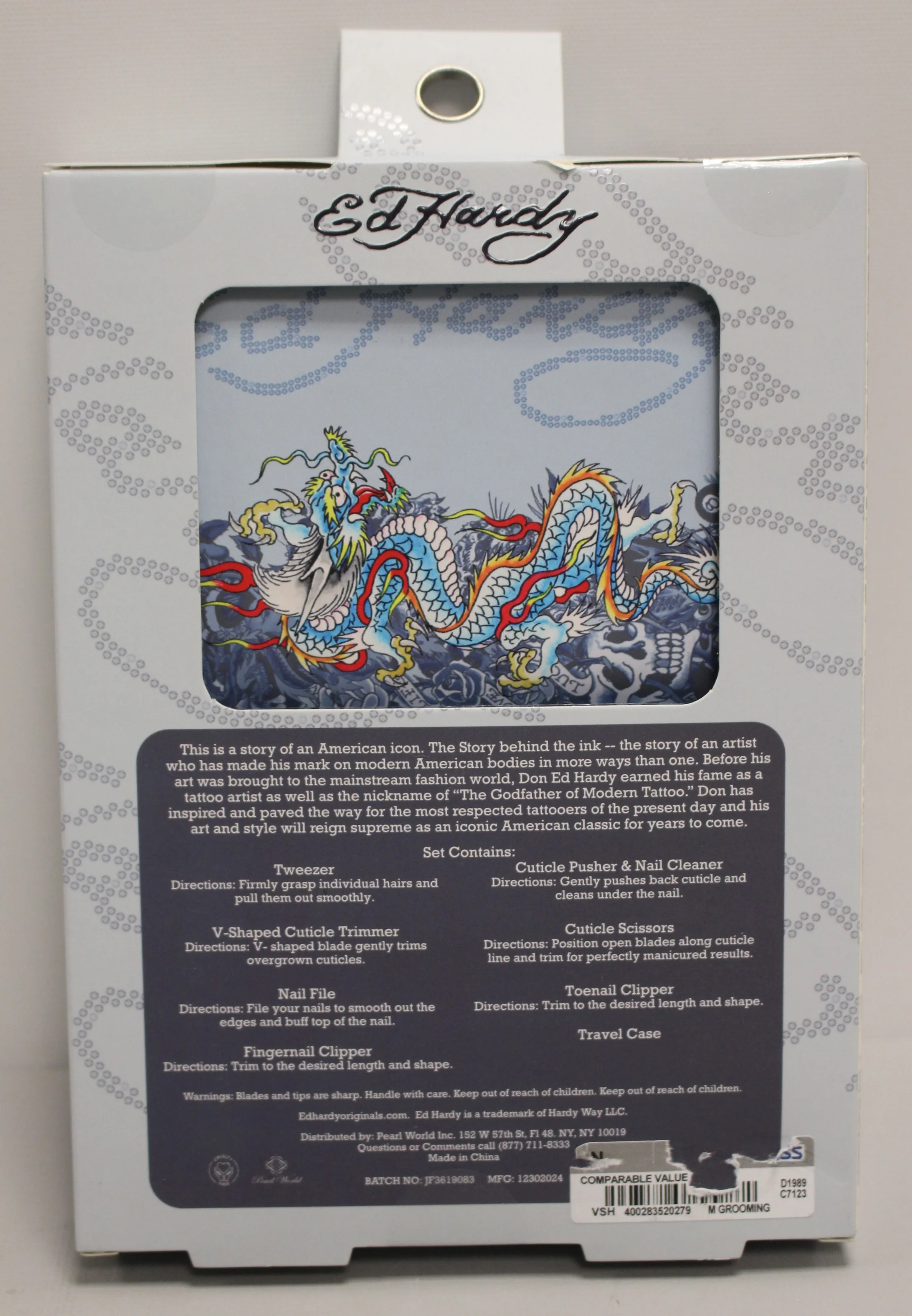 Ed Hardy 7 Pc Men's Grooming Kit with Travel Case - New - Image 2