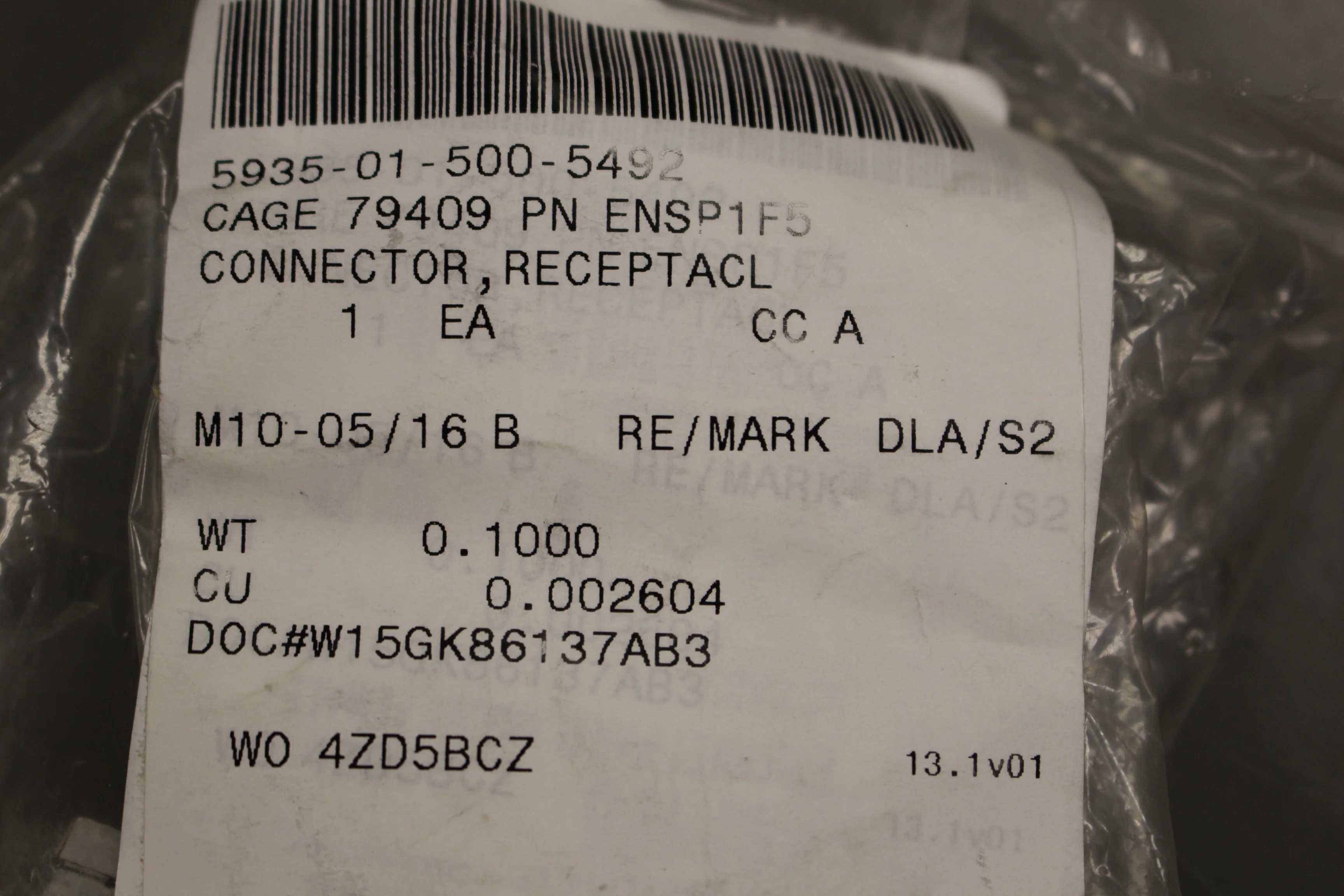 Electrical Receptacle Connector, 5935-01-500-5492, ENSP1F5, 91814352, New - Image 5
