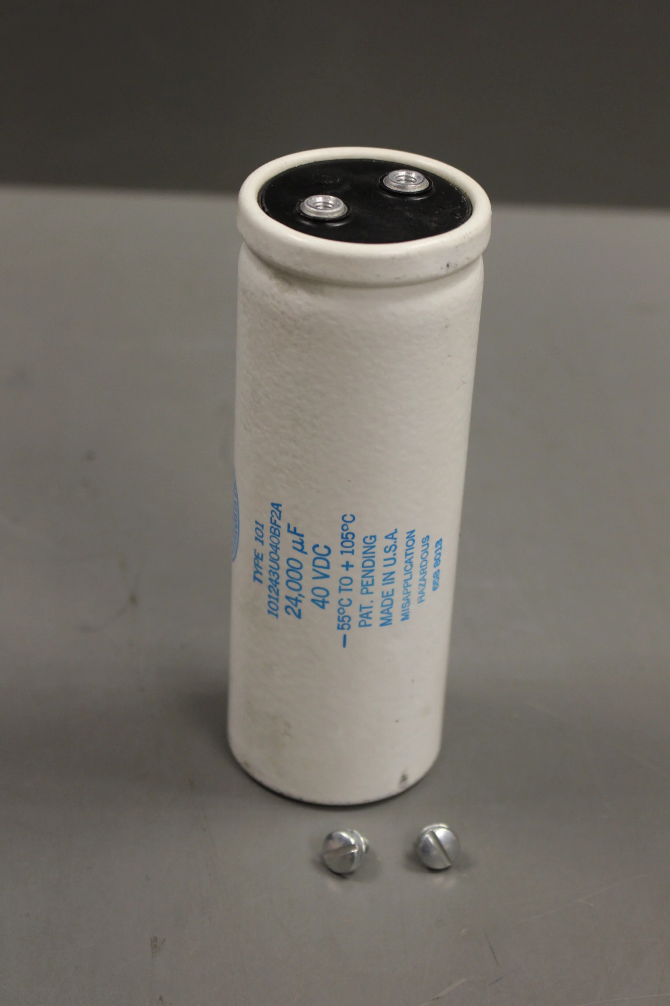 Electrolytic Fixed Capacitor, 101243U040BF2A, 77C717442P011, White, New