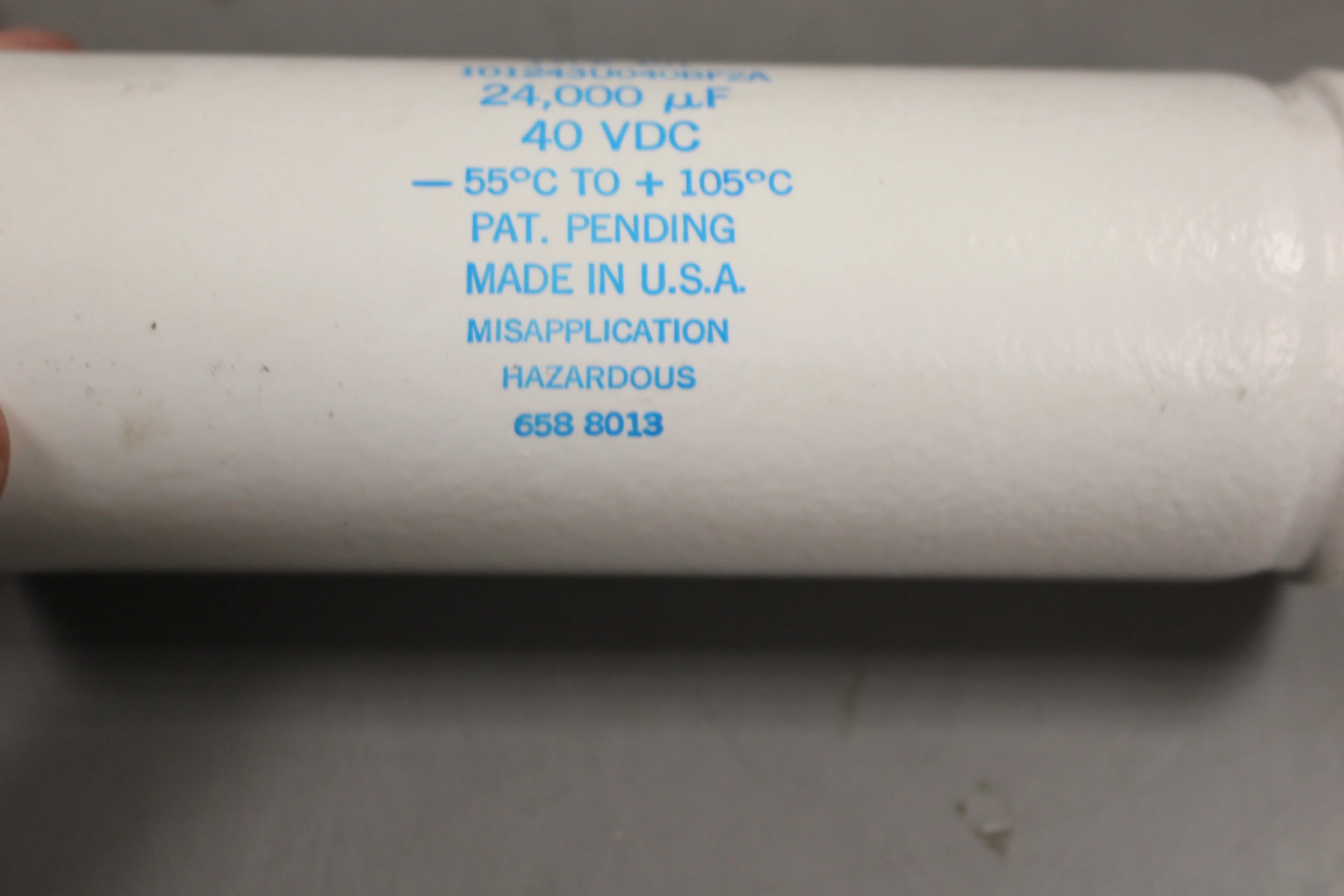 Electrolytic Fixed Capacitor, 101243U040BF2A, 77C717442P011, White, New - Image 3