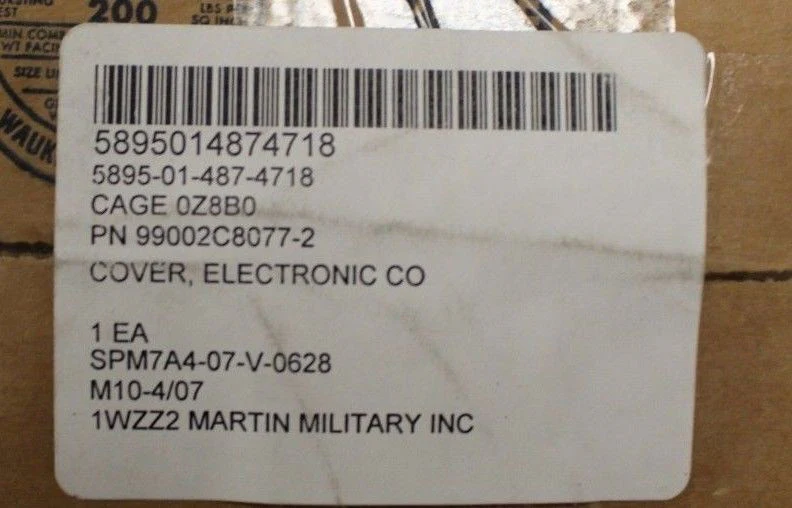 Electronic Communication equipment Cover, NSN 5895-01-487-4718, P/N 99002C8077-2 - Image 4