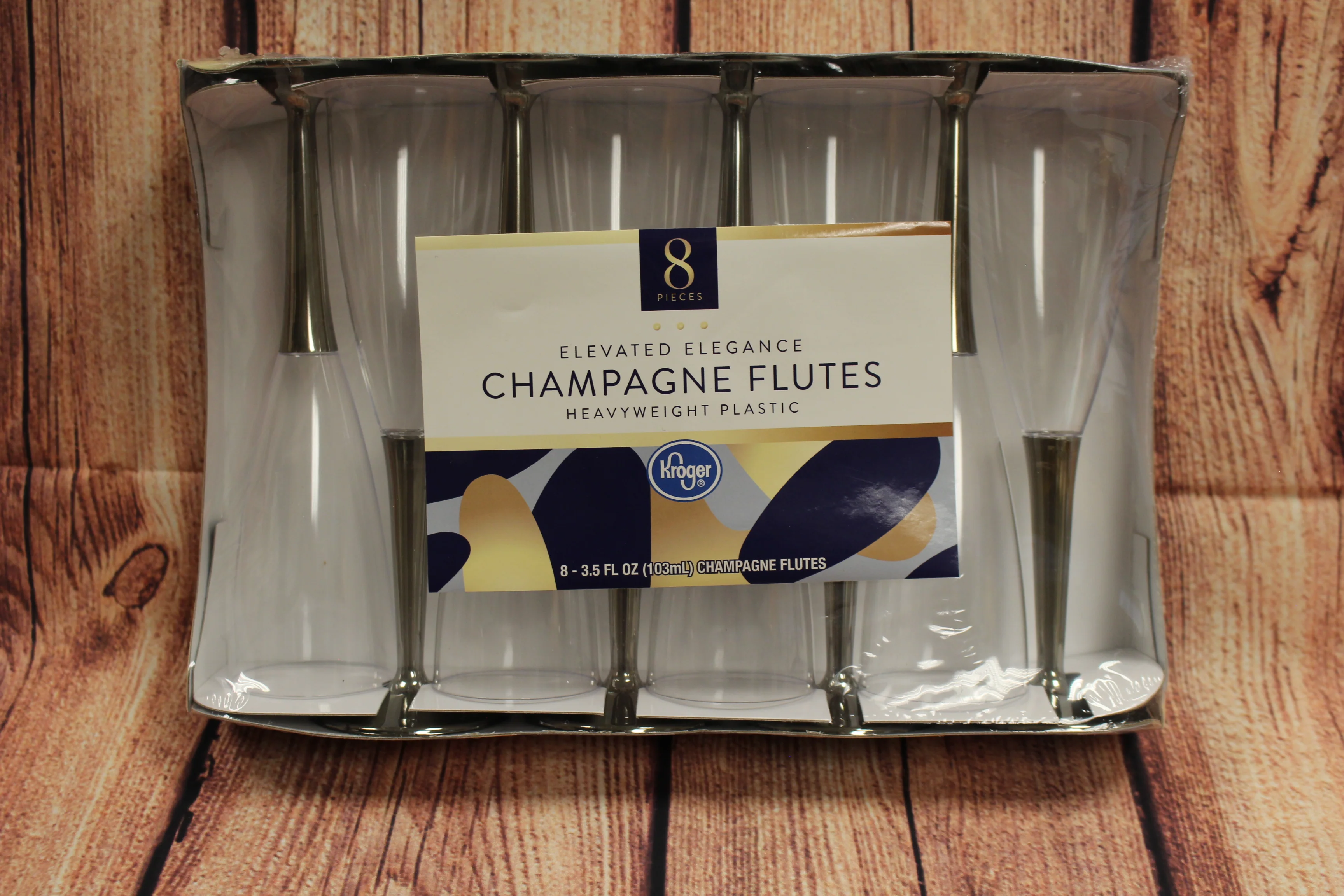 Elevated Elegance Champagne Flutes - Set of 8 - Disposable - 3.5 oz. - Heavyweight Plastic -New