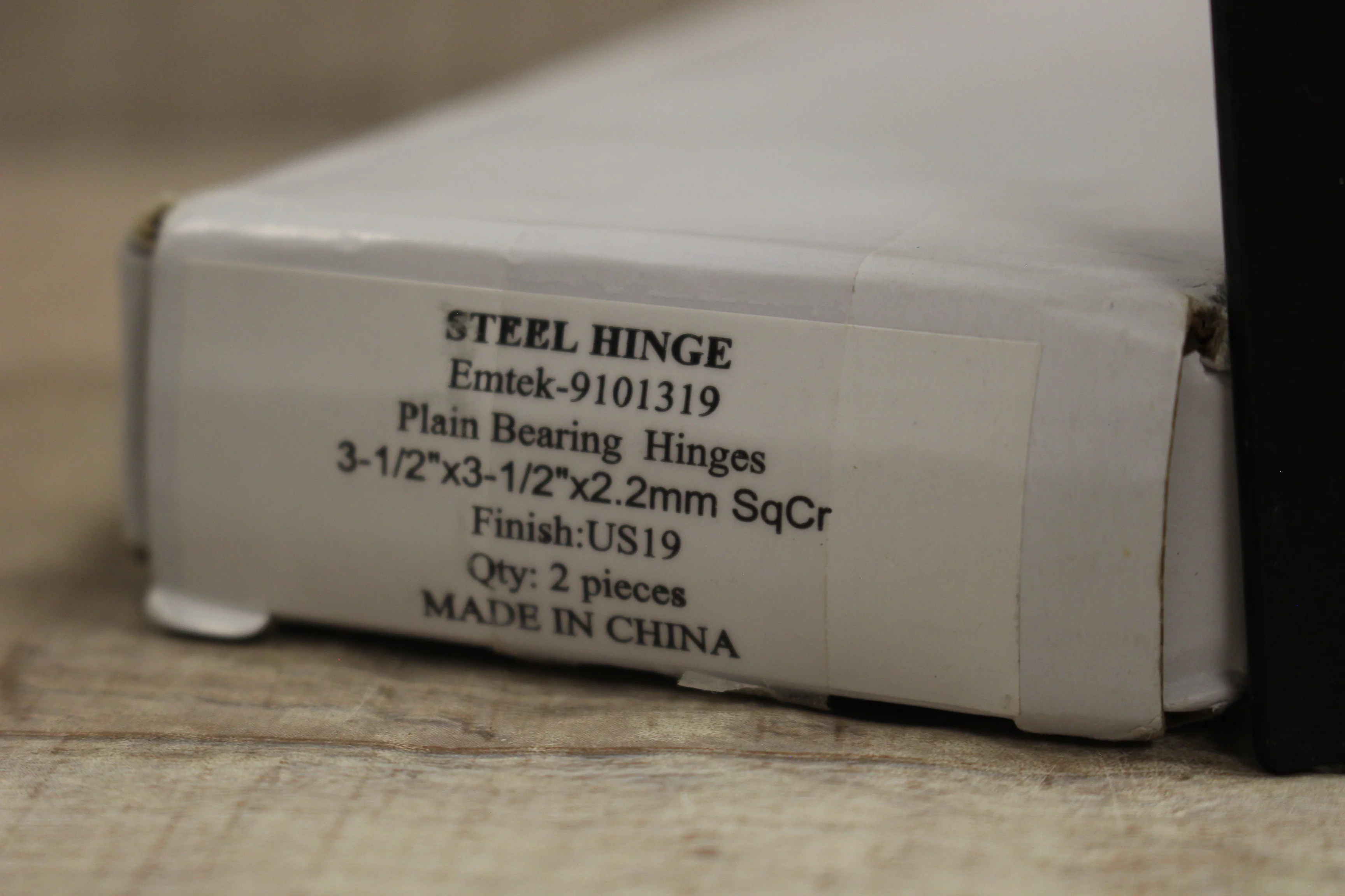 Emtek 91013-US19 Flat Black 3-1/2" Square Corner Plain Bearing Steel Hinge -New - Image 4