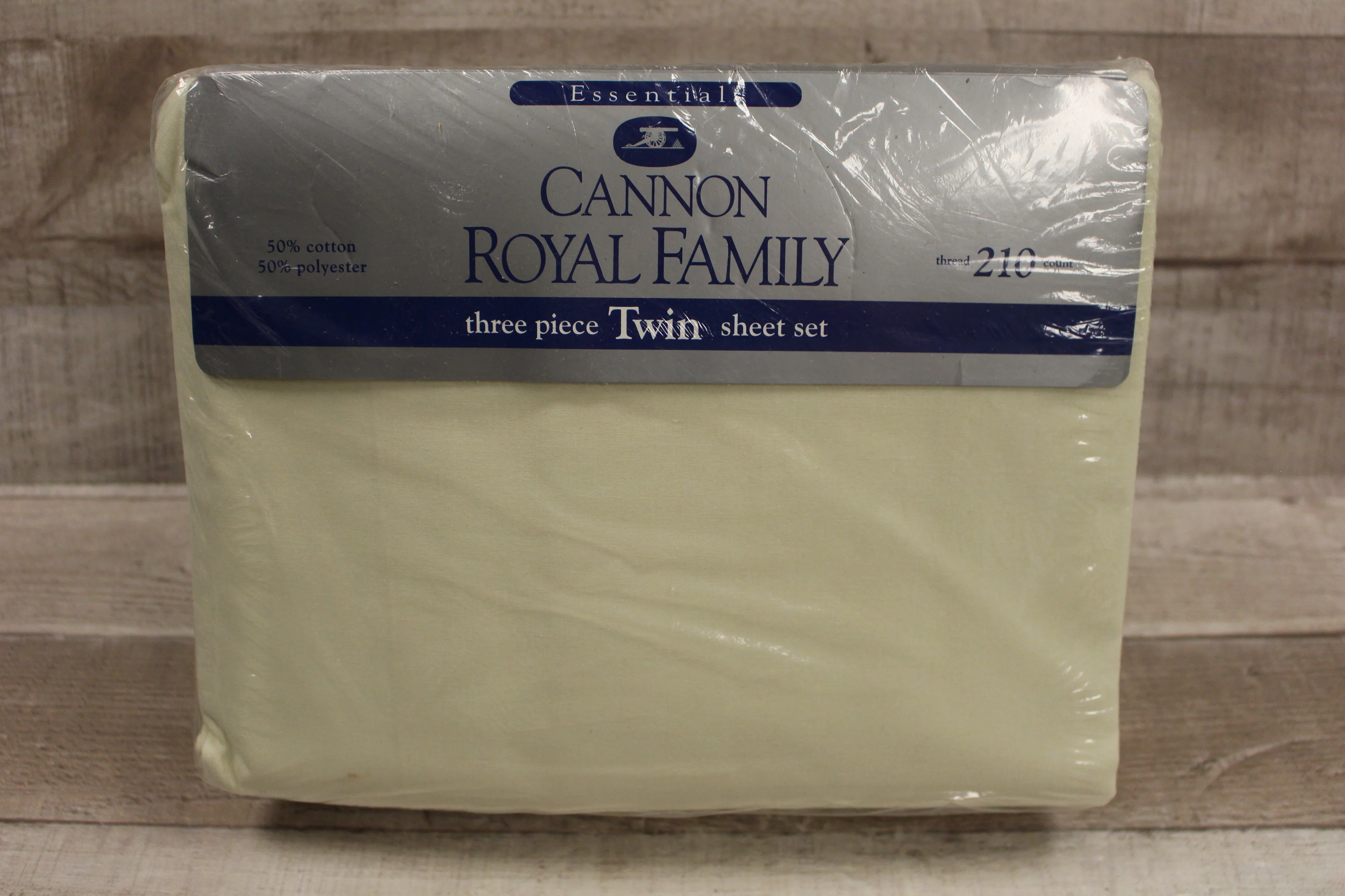 Essential Cannon Royal Family Three Piece Twin Sheet Set - Beige - New