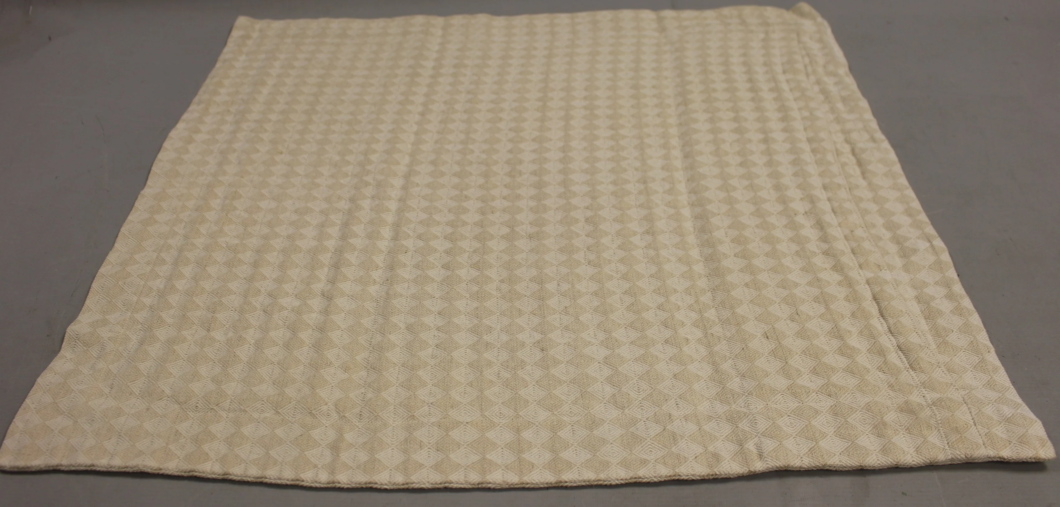 Euro Diamond Stitch Cotton Linen Quilt Pillow Sham - Tan & White - Used