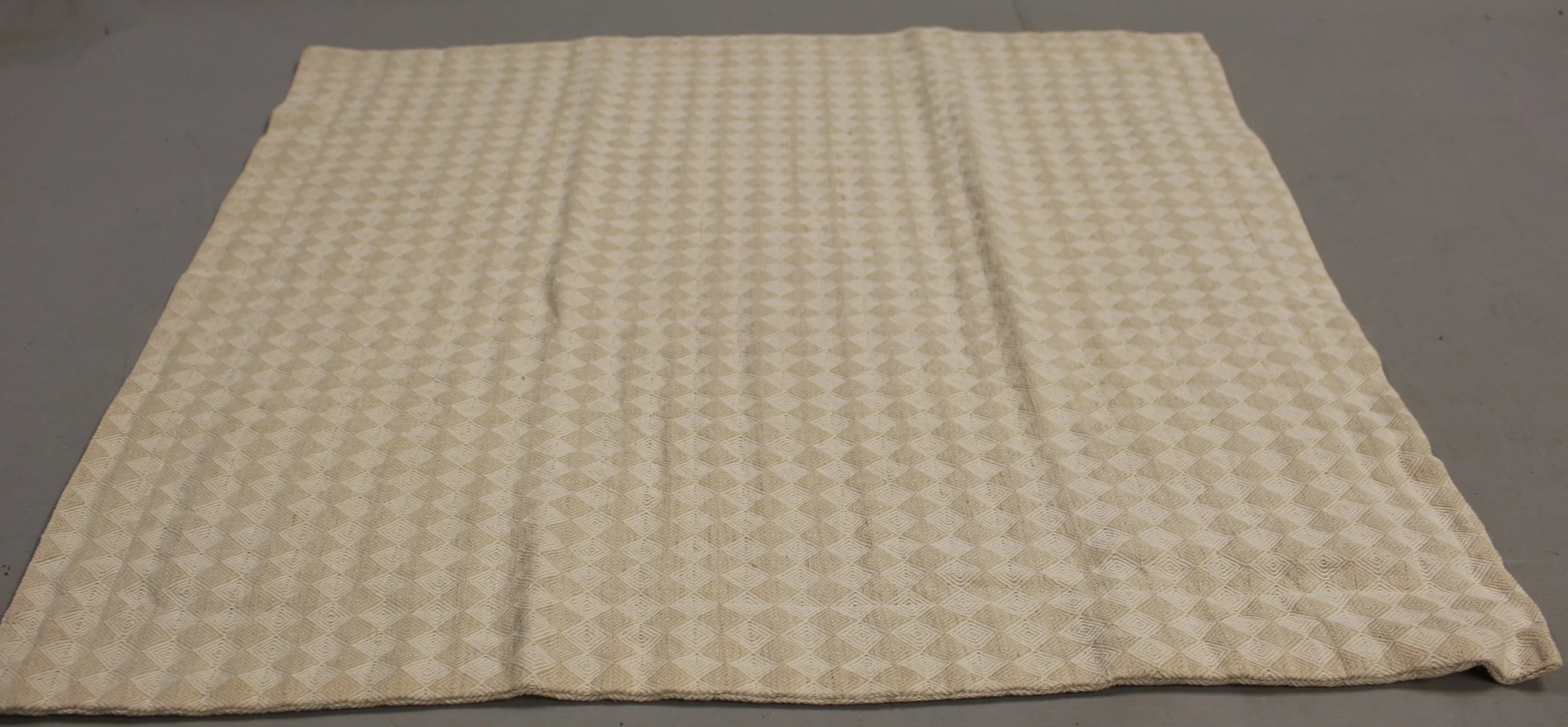 Euro Diamond Stitch Cotton Linen Quilt Pillow Sham - Tan & White - Used - Image 2