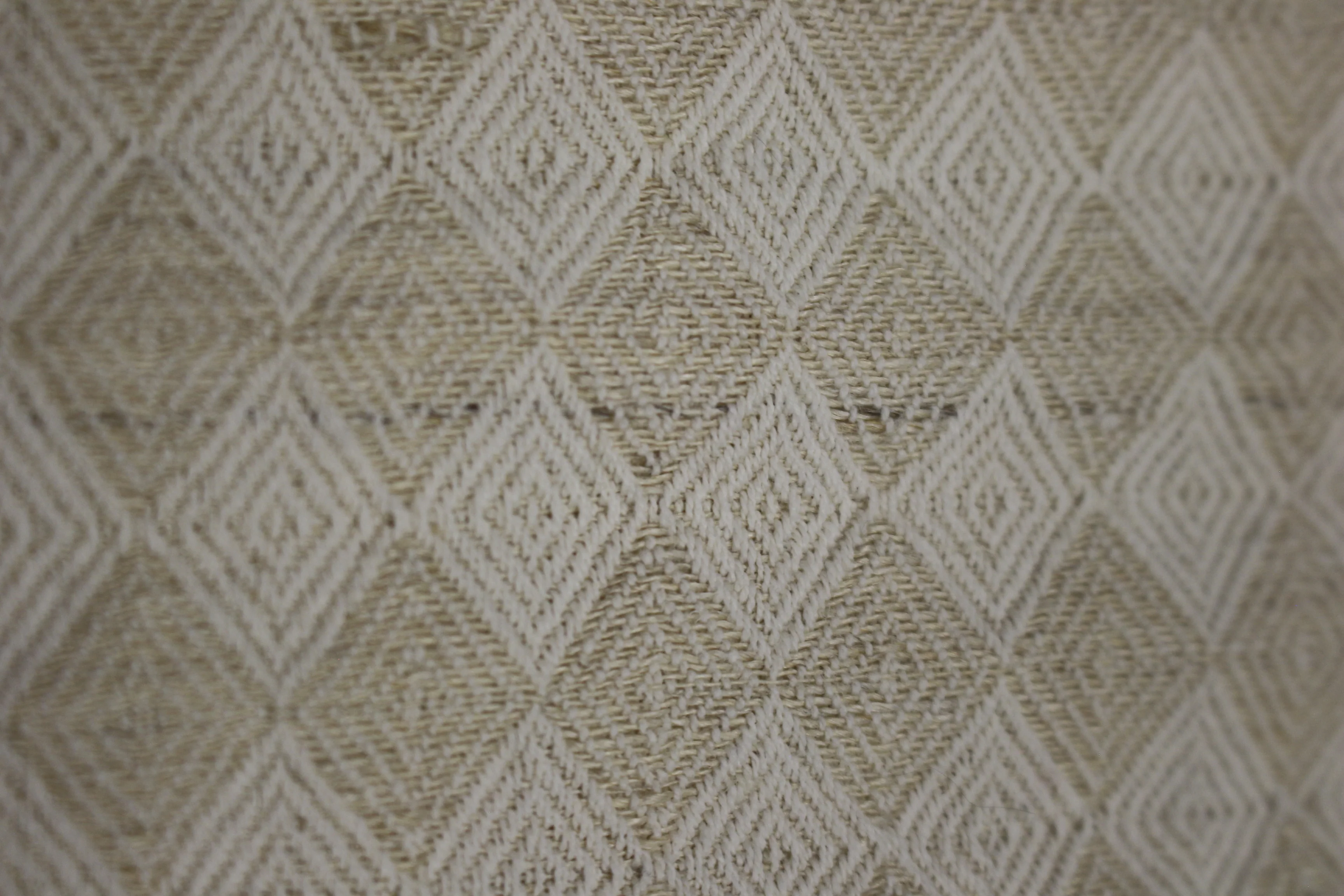 Euro Diamond Stitch Cotton Linen Quilt Pillow Sham - Tan & White - Used - Image 3