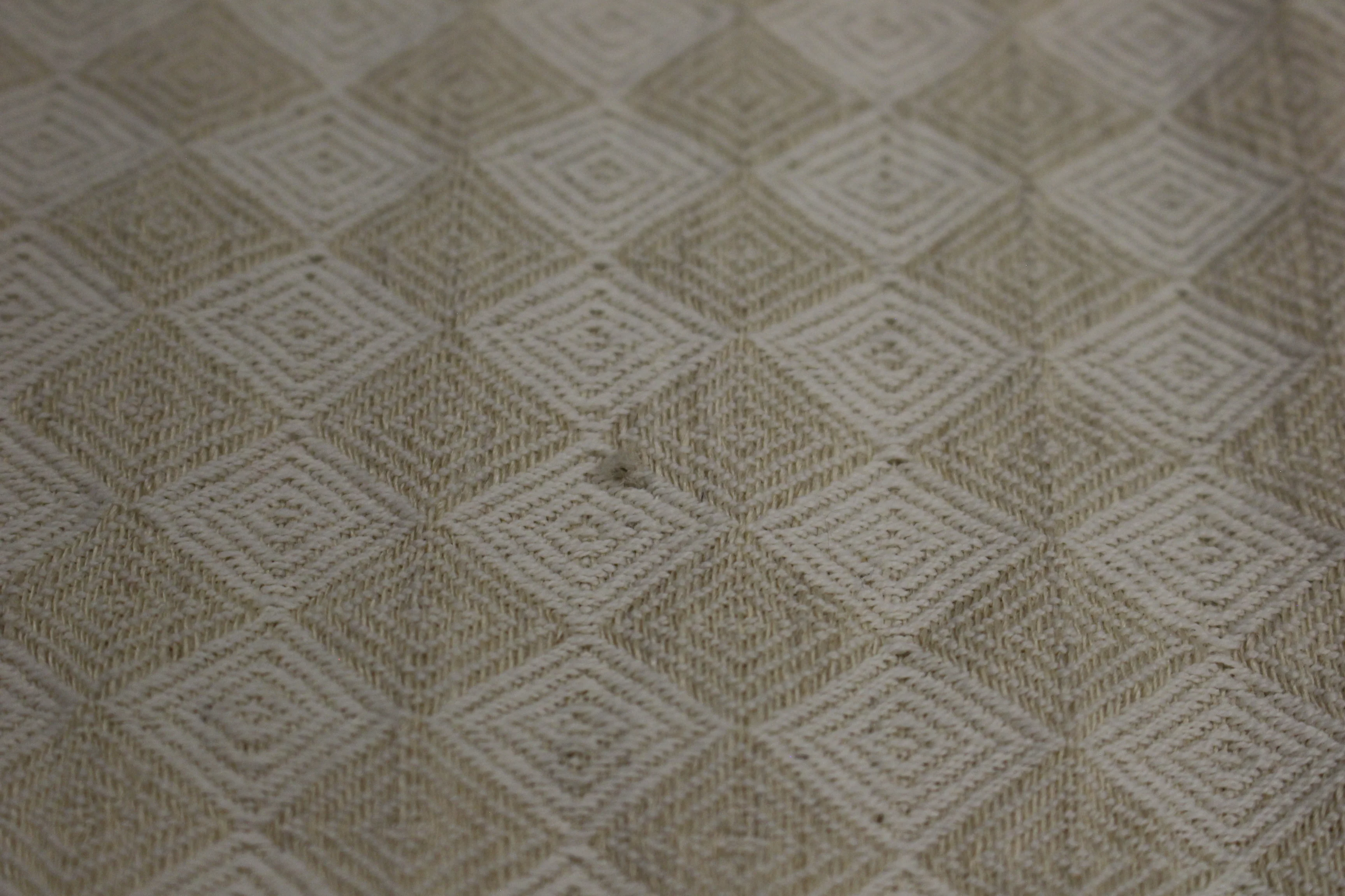 Euro Diamond Stitch Cotton Linen Quilt Pillow Sham - Tan & White - Used - Image 5