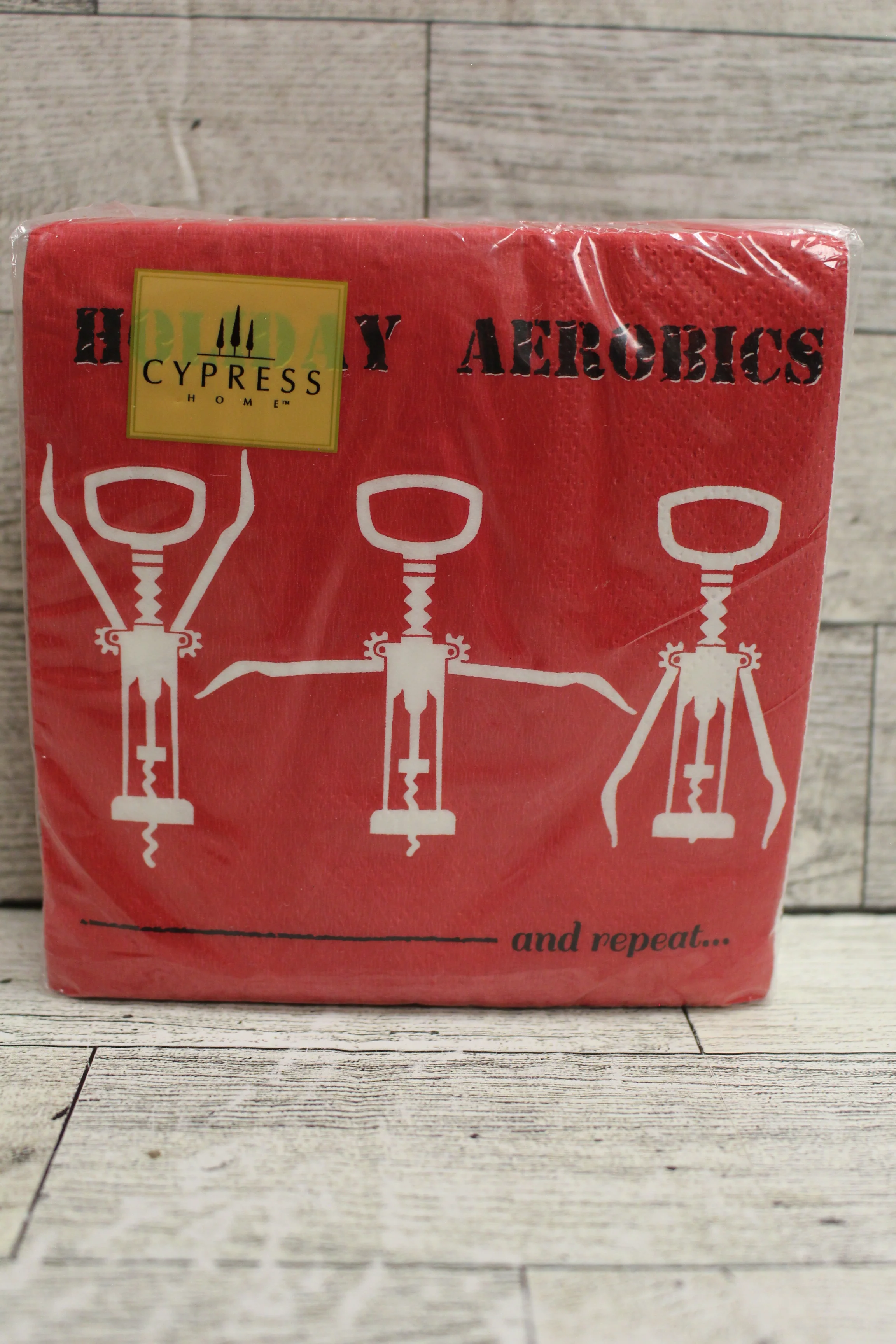 EveArt Christmas Holiday Aerobics Napkins - 10" x 10" - 40 Count - New