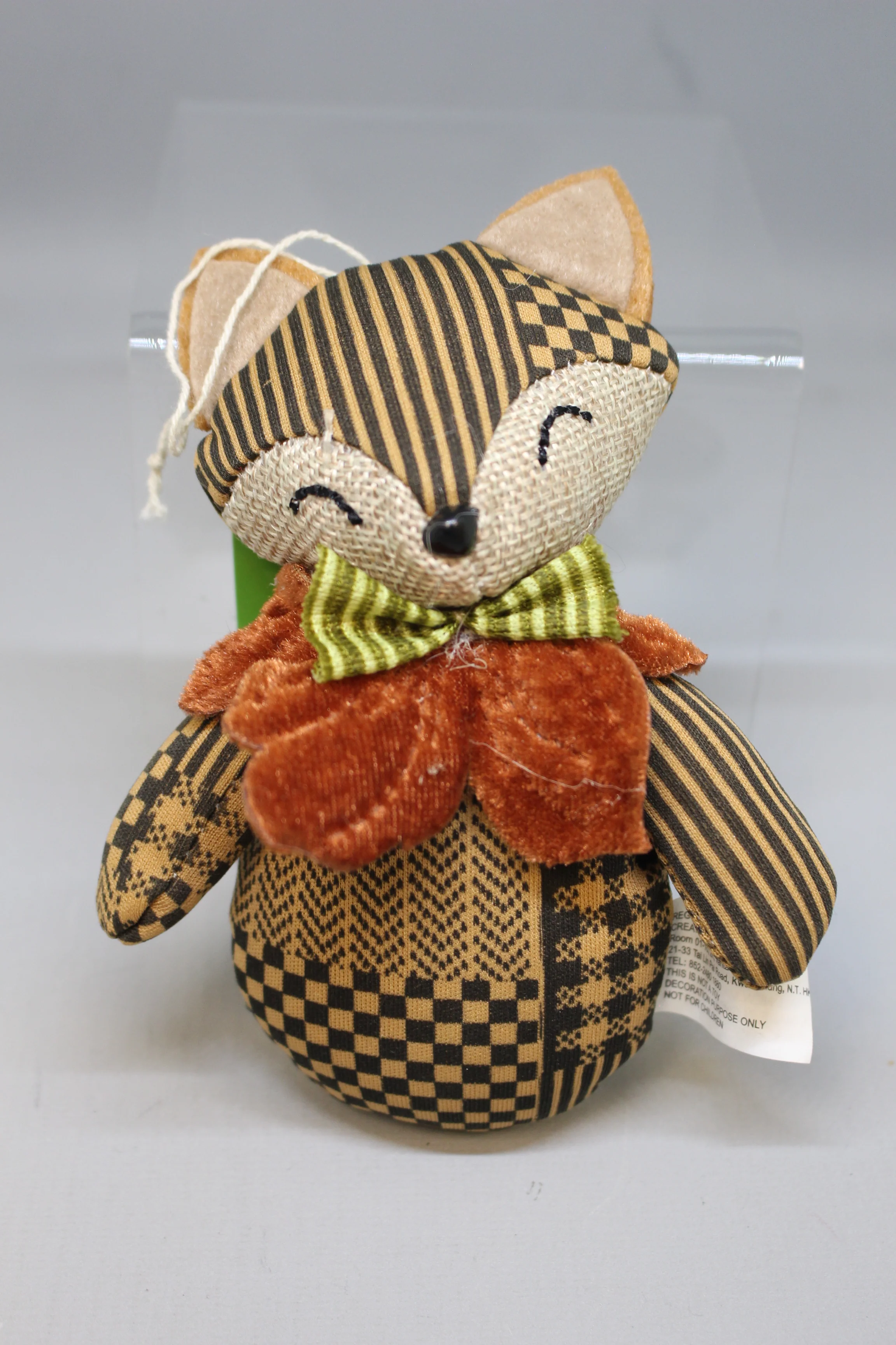 Fall Fest Set of 3 Fabric Fox - 5.31" Tall - New - Image 2