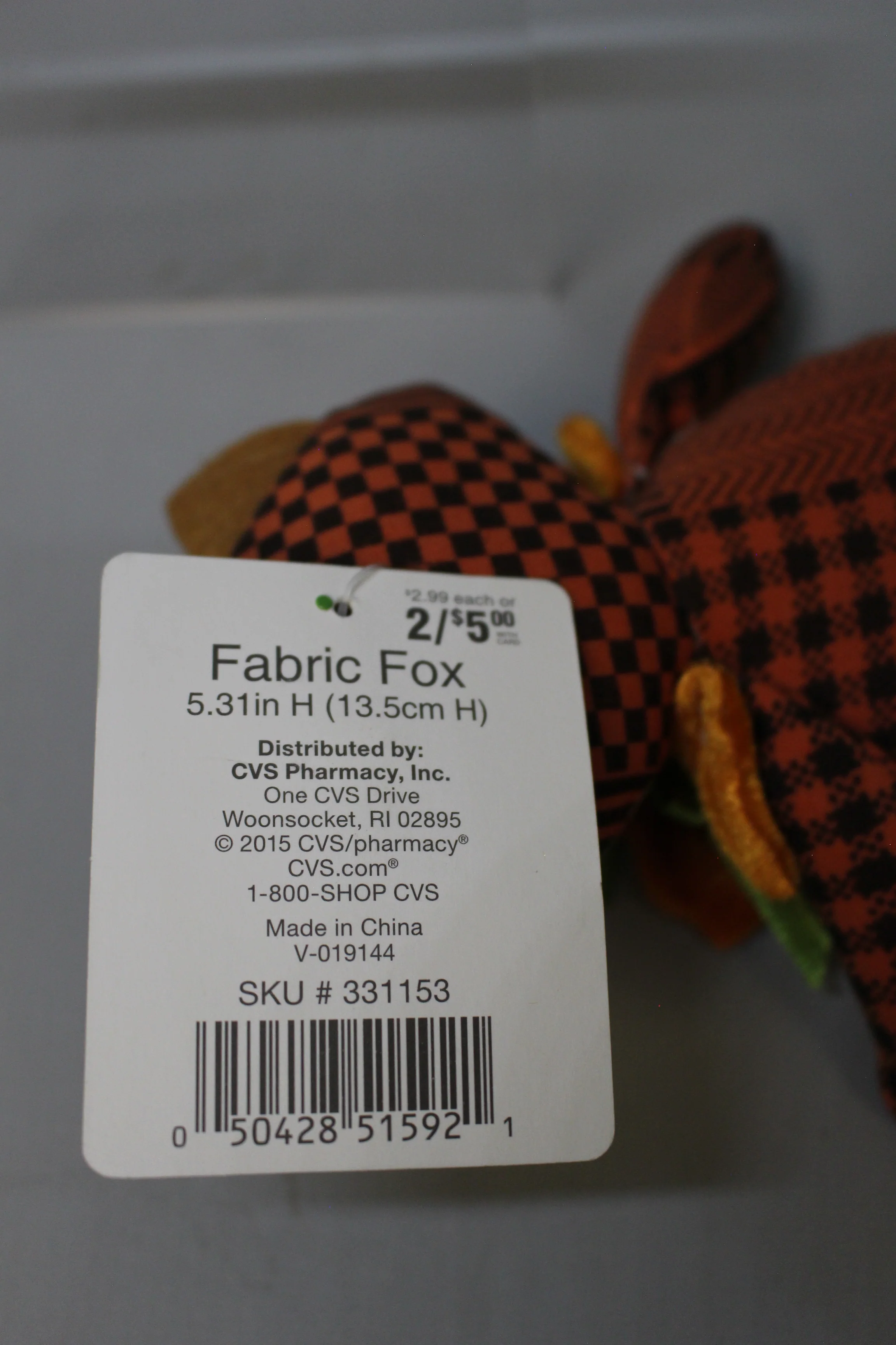 Fall Fest Set of 3 Fabric Fox - 5.31" Tall - New - Image 5