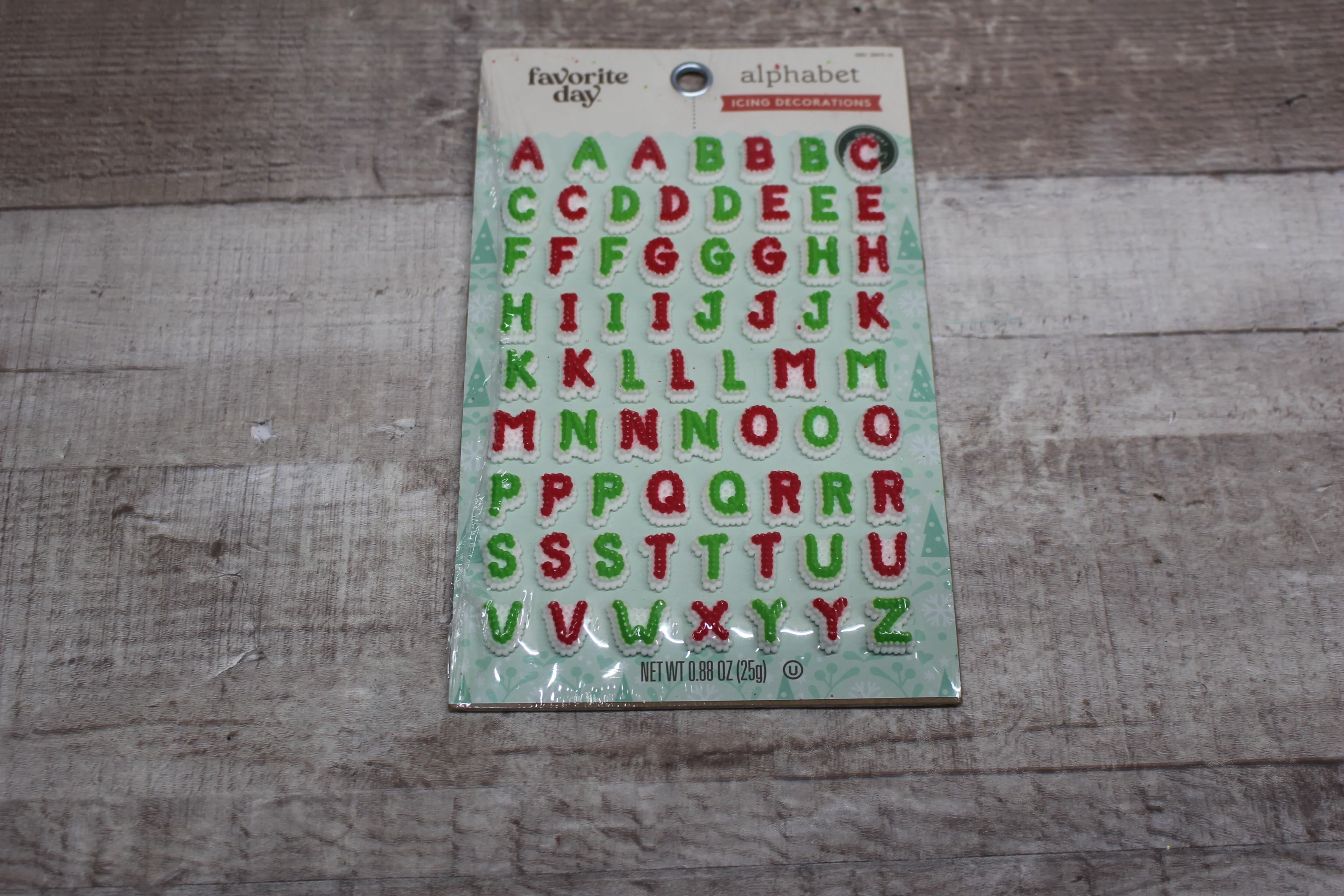 Favorite Day By Target Alphabet Icing Decoration Letters Christmas Themed -New