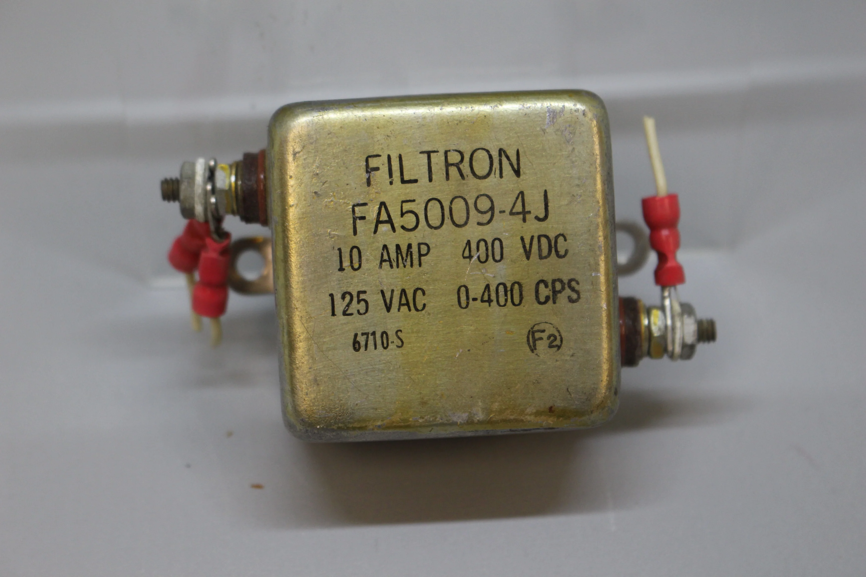 Filtron Capacitor - FA5009-4J - 10 AMP - 400 VDV - 125 VAC - 0-400 CPS - Used